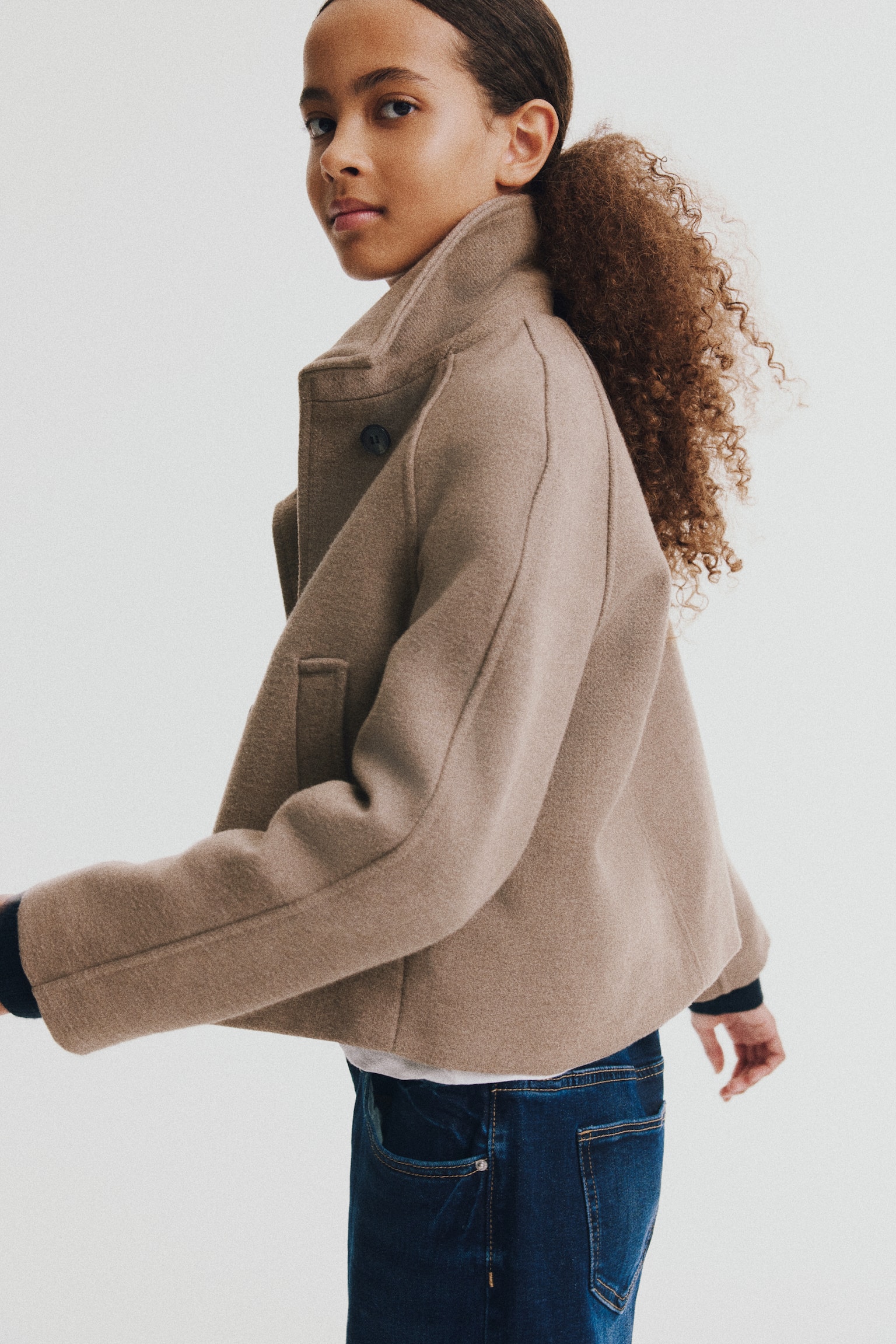 Детская куртка H&M Chimney-Collar, цвет: Светлый коричневый — фото 5
