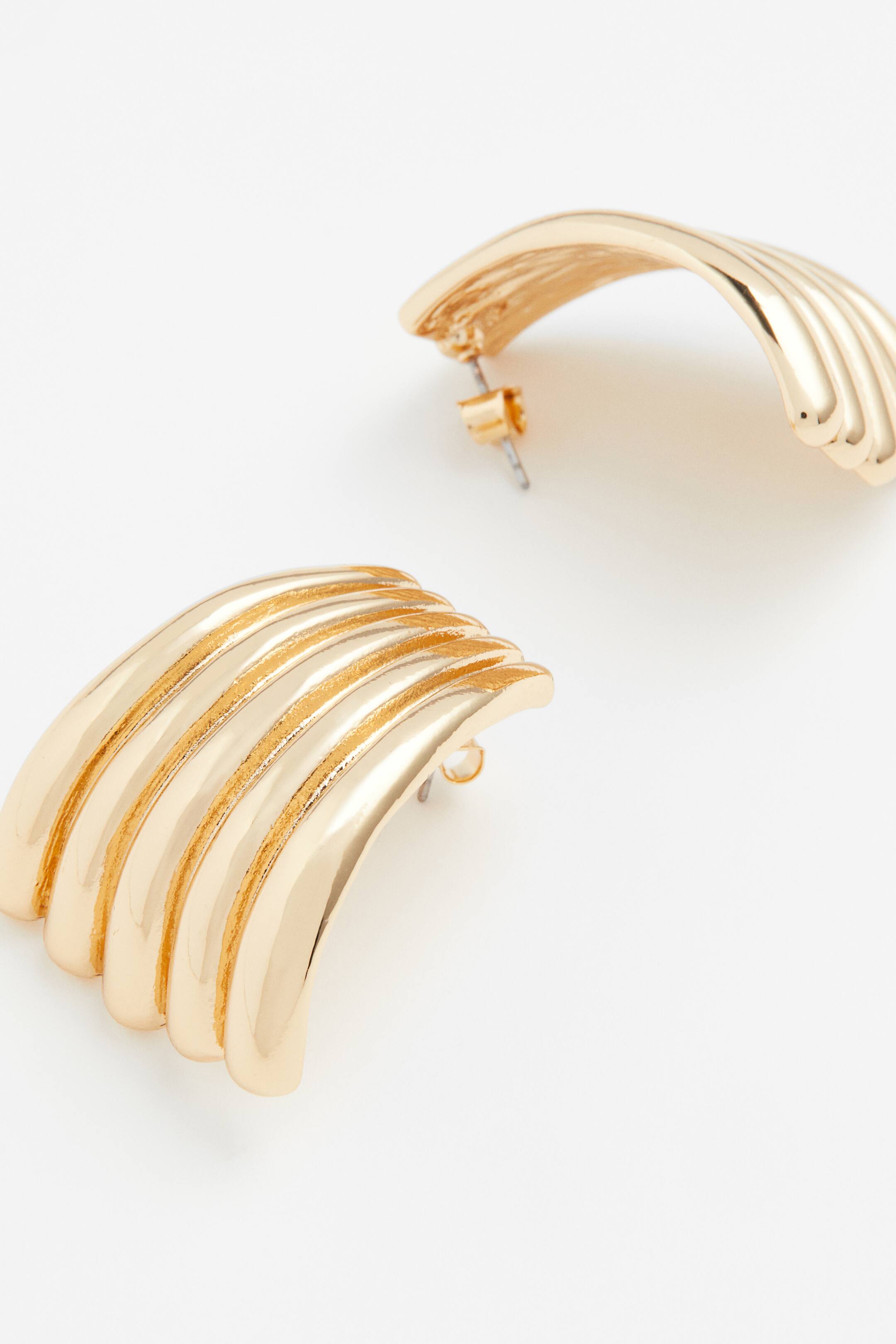 Grandes Boucles D'oreilles Cercle Dorées Et Argentées - Bijoux Femme Fantaisie (acier) - 5 Cm