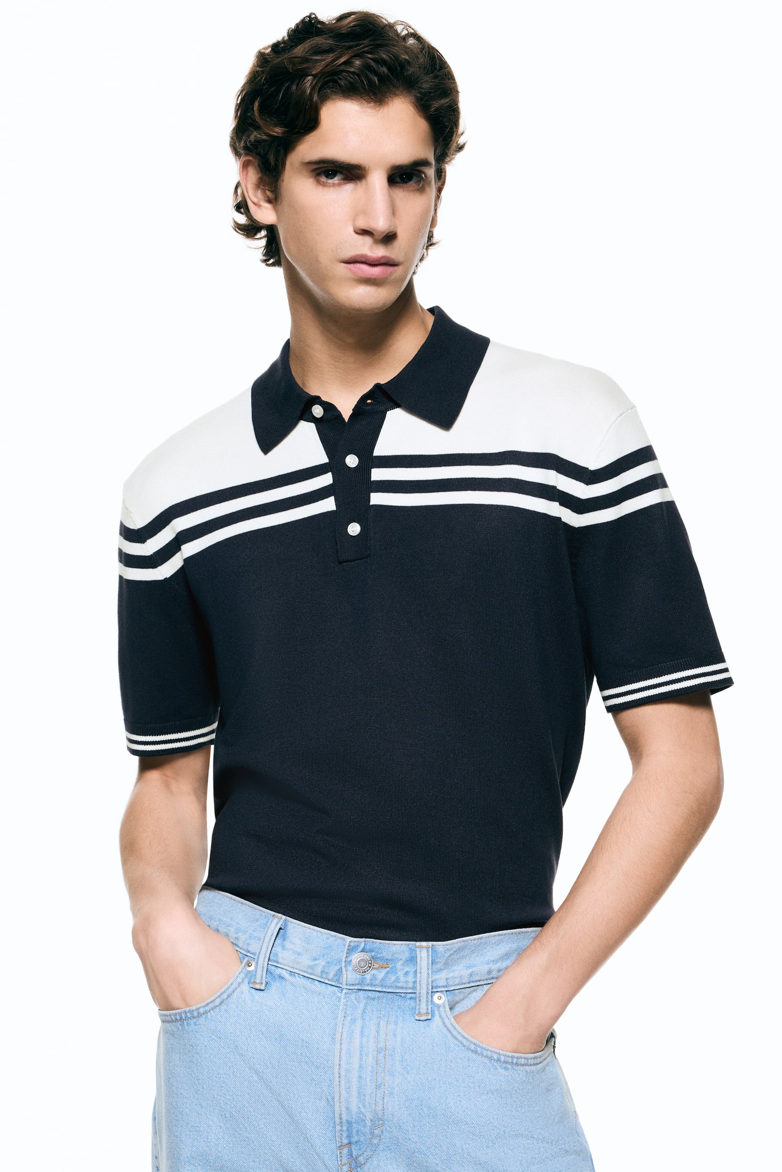 Regular Fit Polo shirt - Dark blue/Burgundy - 1