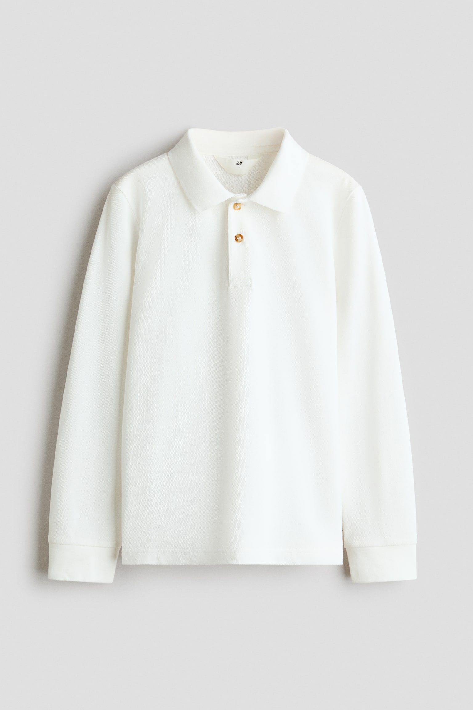Cotton piqué polo shirt - White
