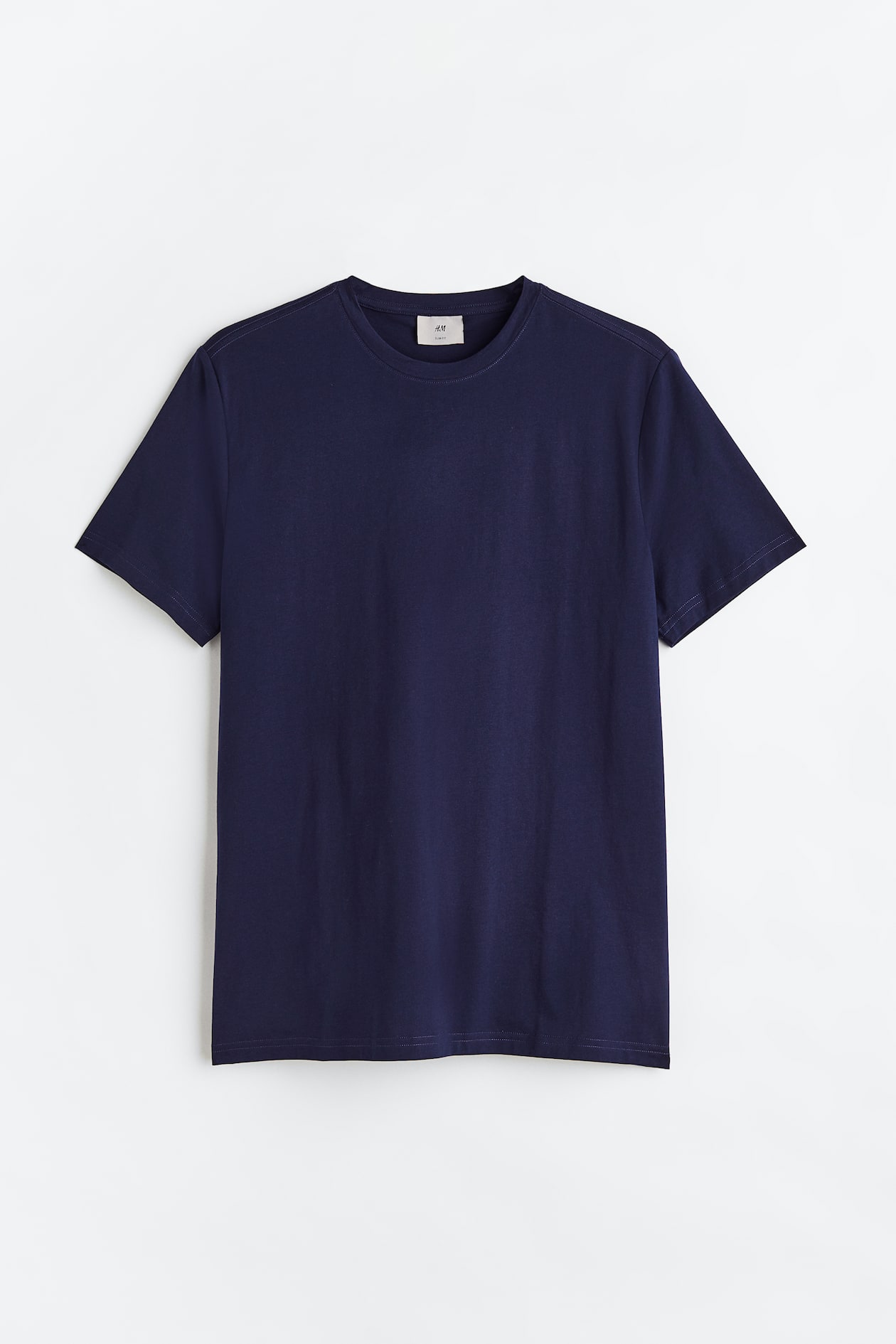 Slim Fit Pima cotton T-shirt - Dark blue - Men | H&M GB