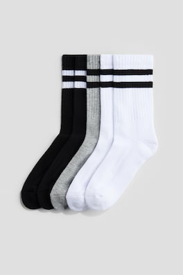 5-pack ribbade strumpor i frotté