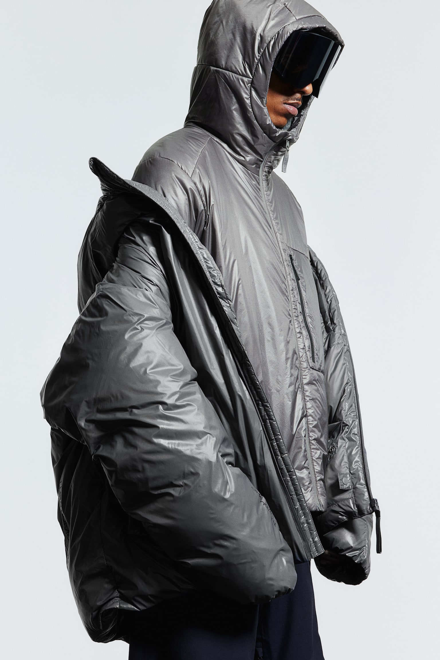 Regular Fit Insulated jacket in ThermoMove™ - Dark grey/Black - 8