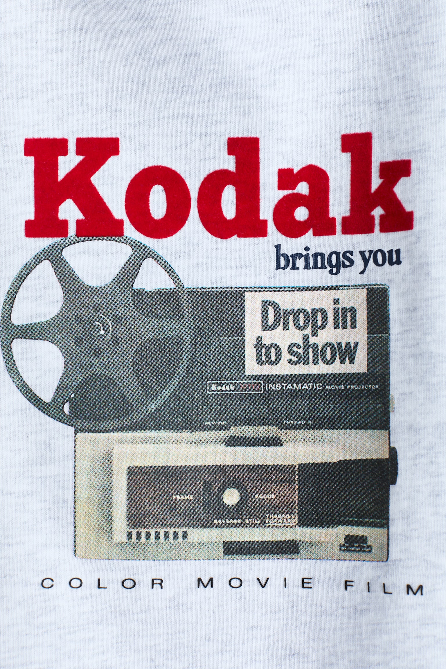 ルーズフィット プリントTシャツ-ライトグレーメランジ／Kodak - 3