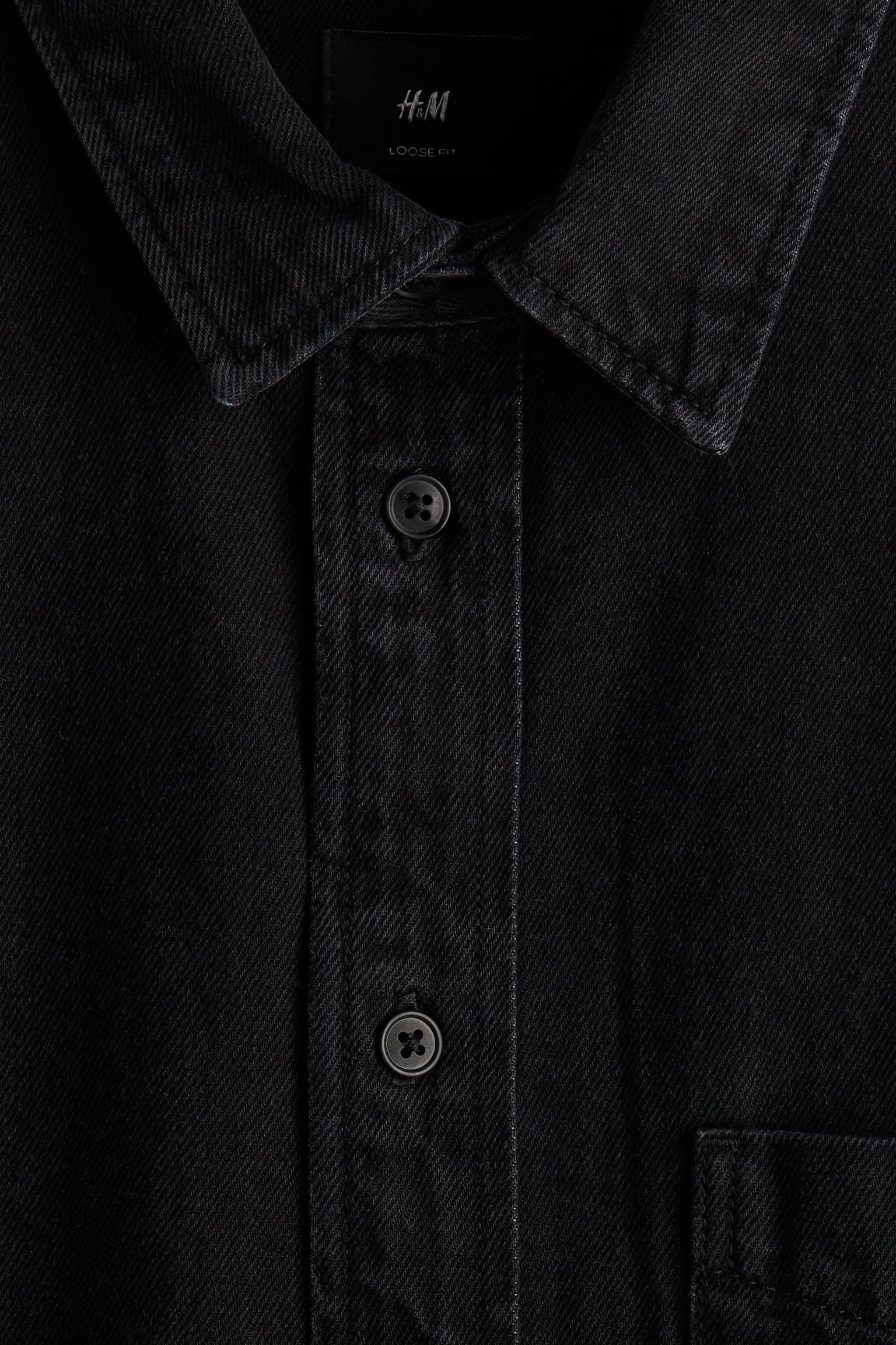 Loose Fit Denim ing - Fekete/Sötét farmerkék/Középkék - 6