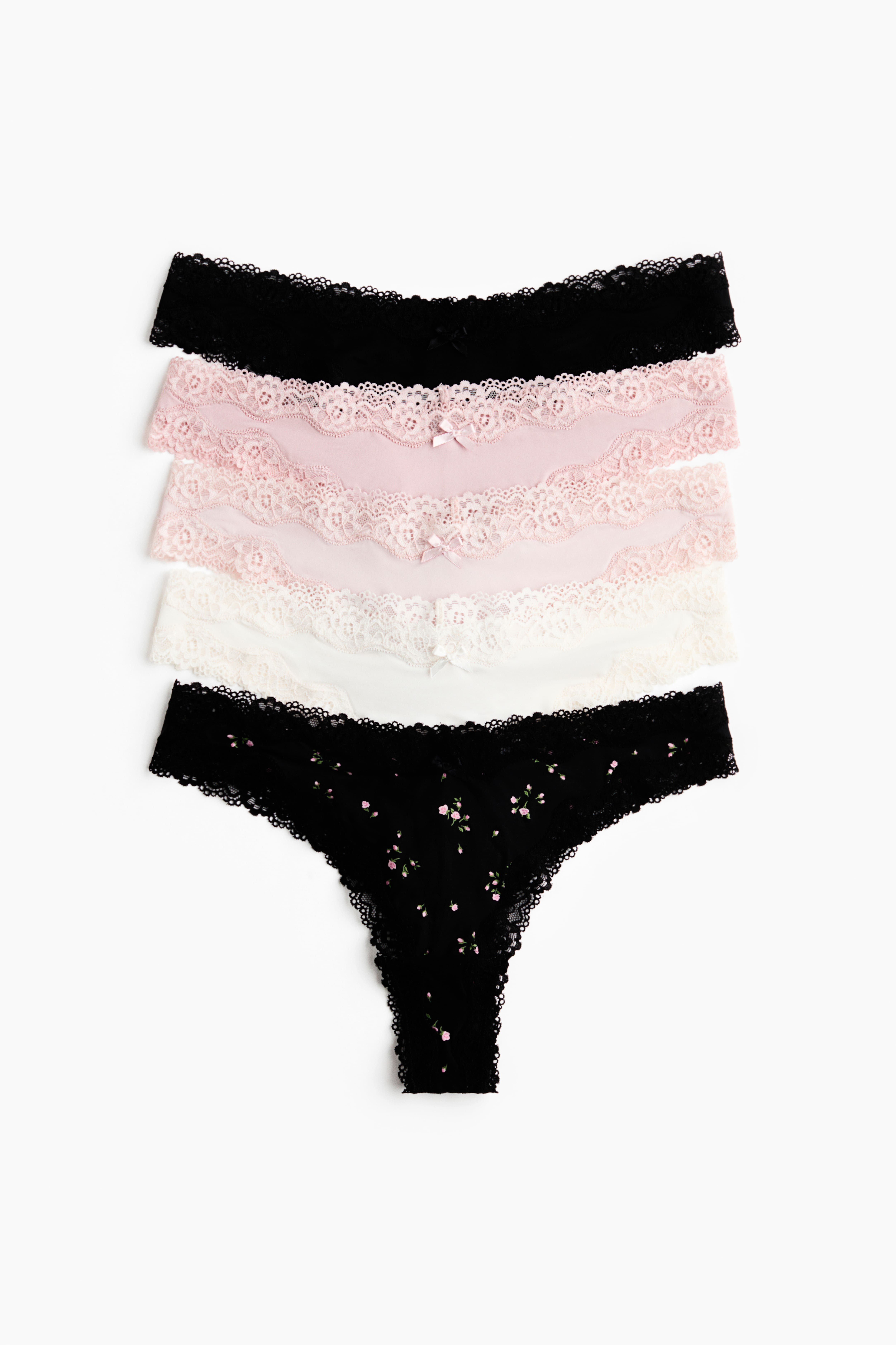 5-pack Microfiber and Lace Brazilian Briefs