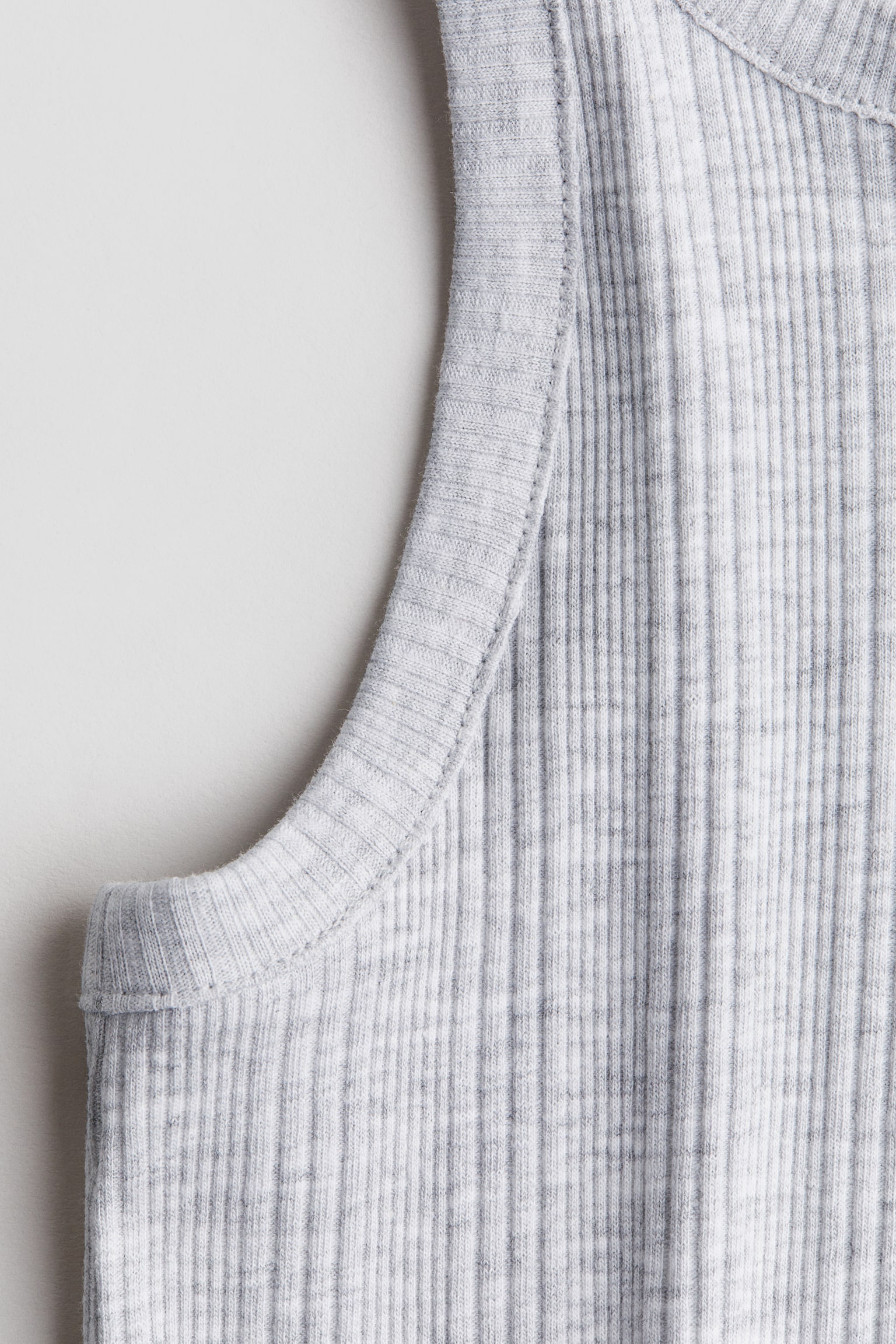 Ribbed vest top - Light grey marl/Light dusty purple/Light pink - 2