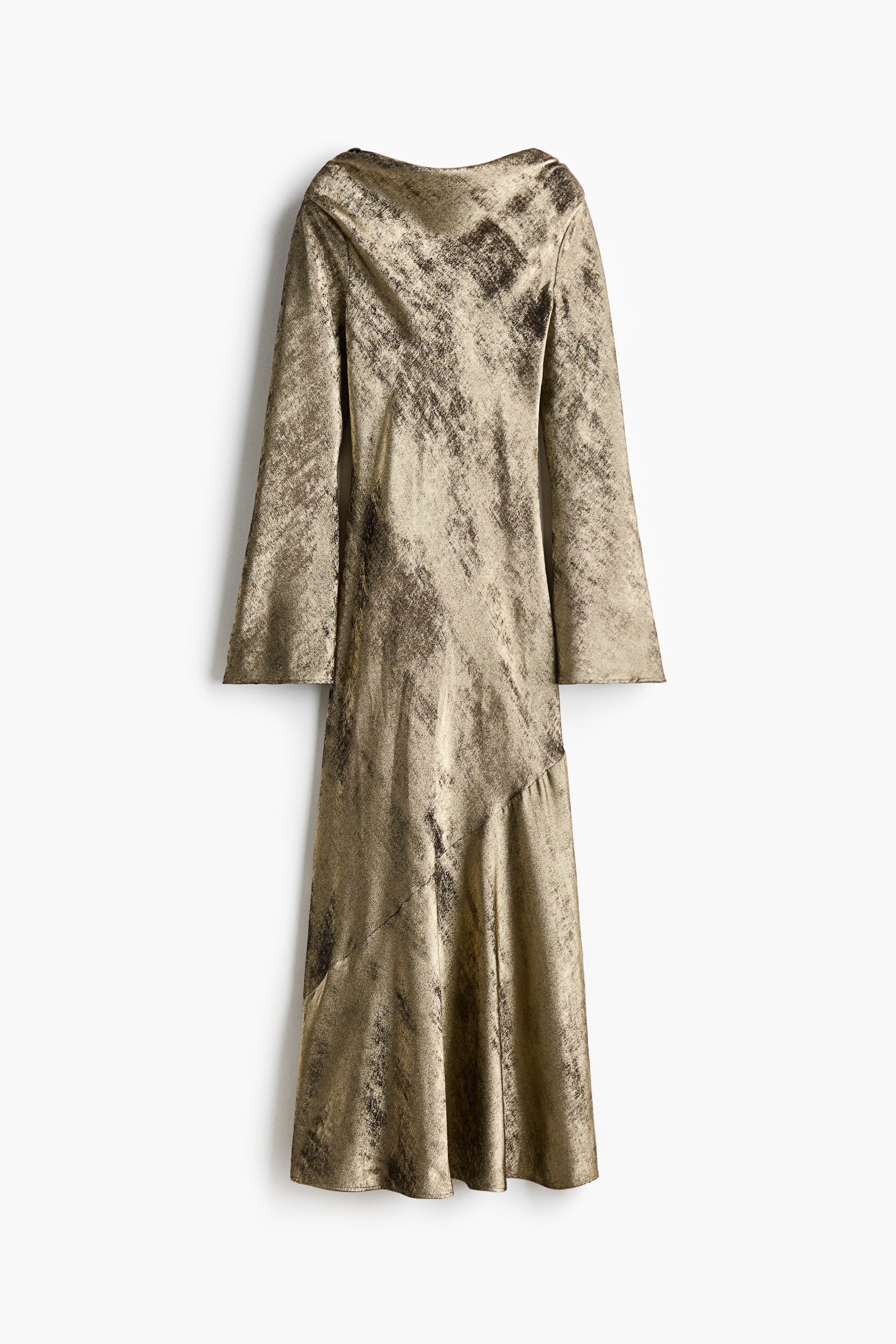 H & M - Rückenfreies Satinkleid - Gelb - Damen