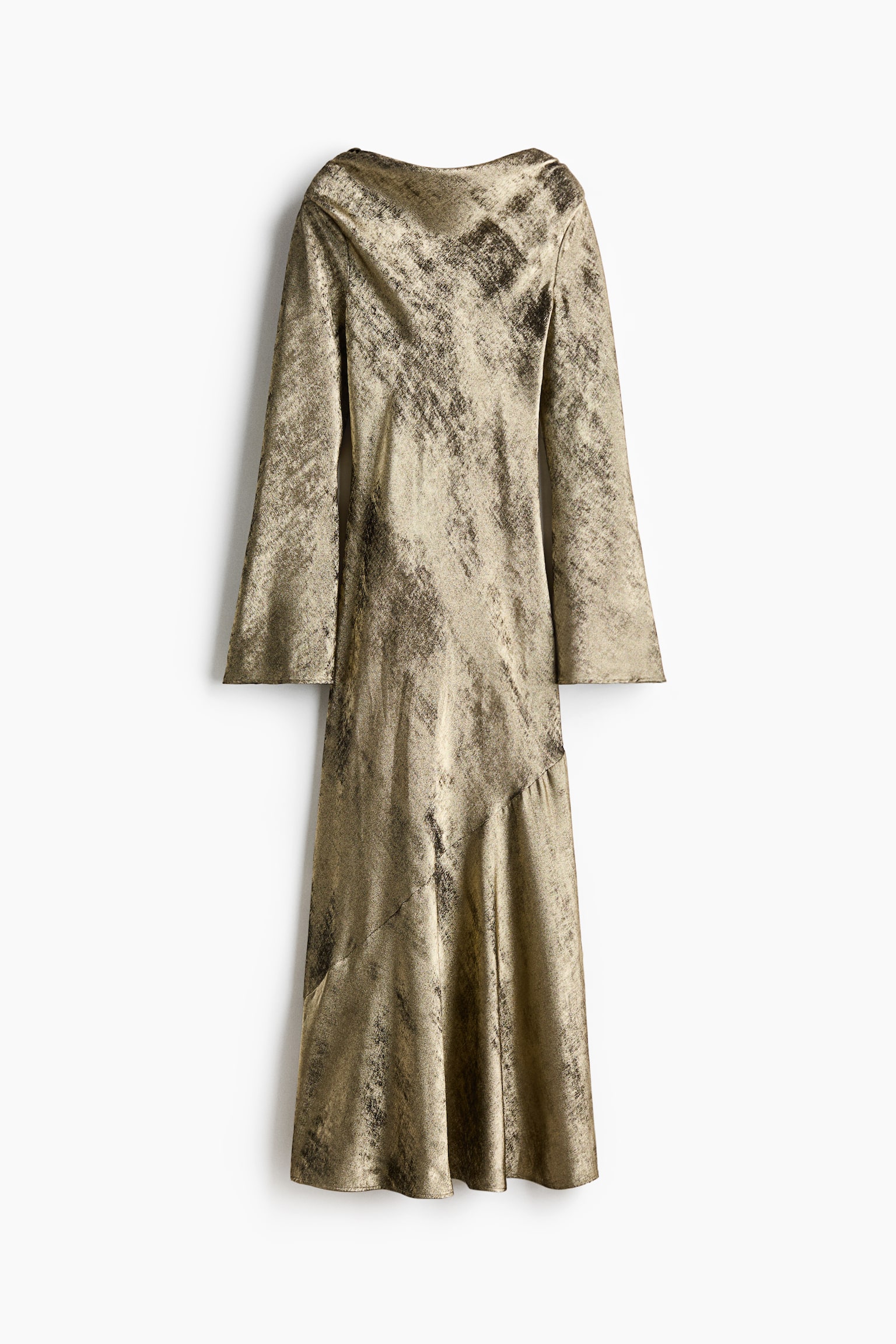 Rückenfreies Satinkleid - Gold-coloured - 1