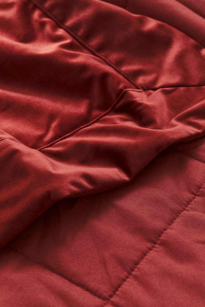 Velvet bedspread - Dark orange  - 2