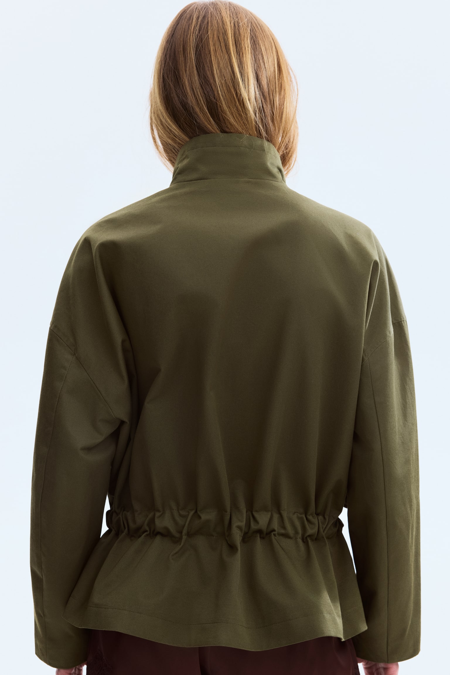 Jakna od kepera s učkurom - Tamna kaki zelena - 5