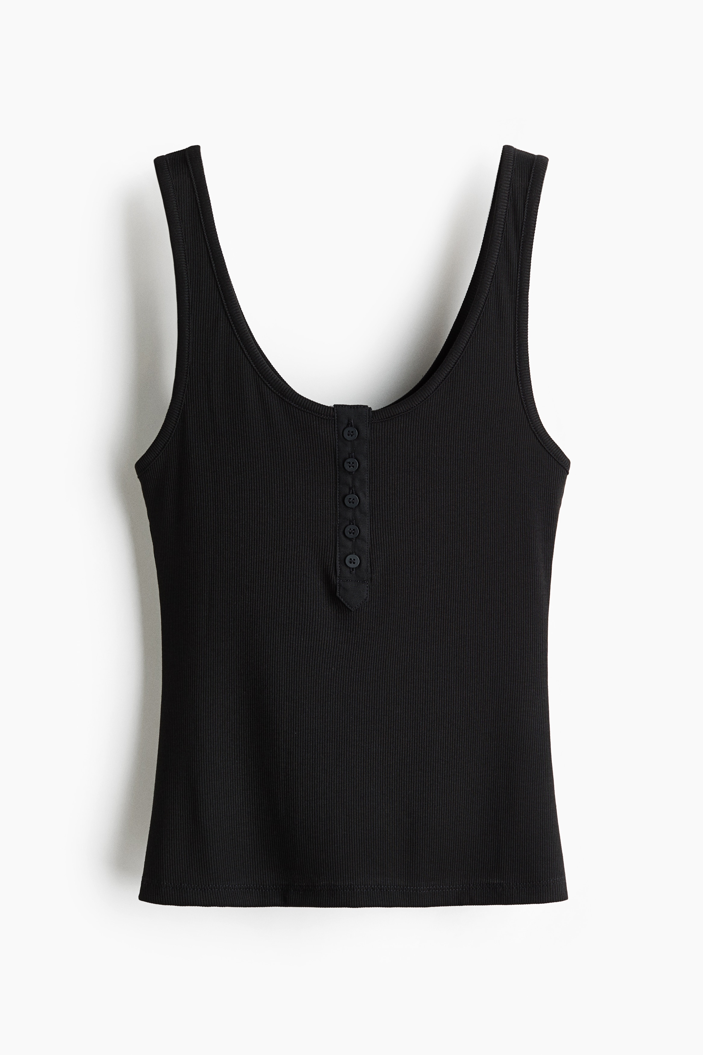 Ribbed vest top - Black/Beige/White