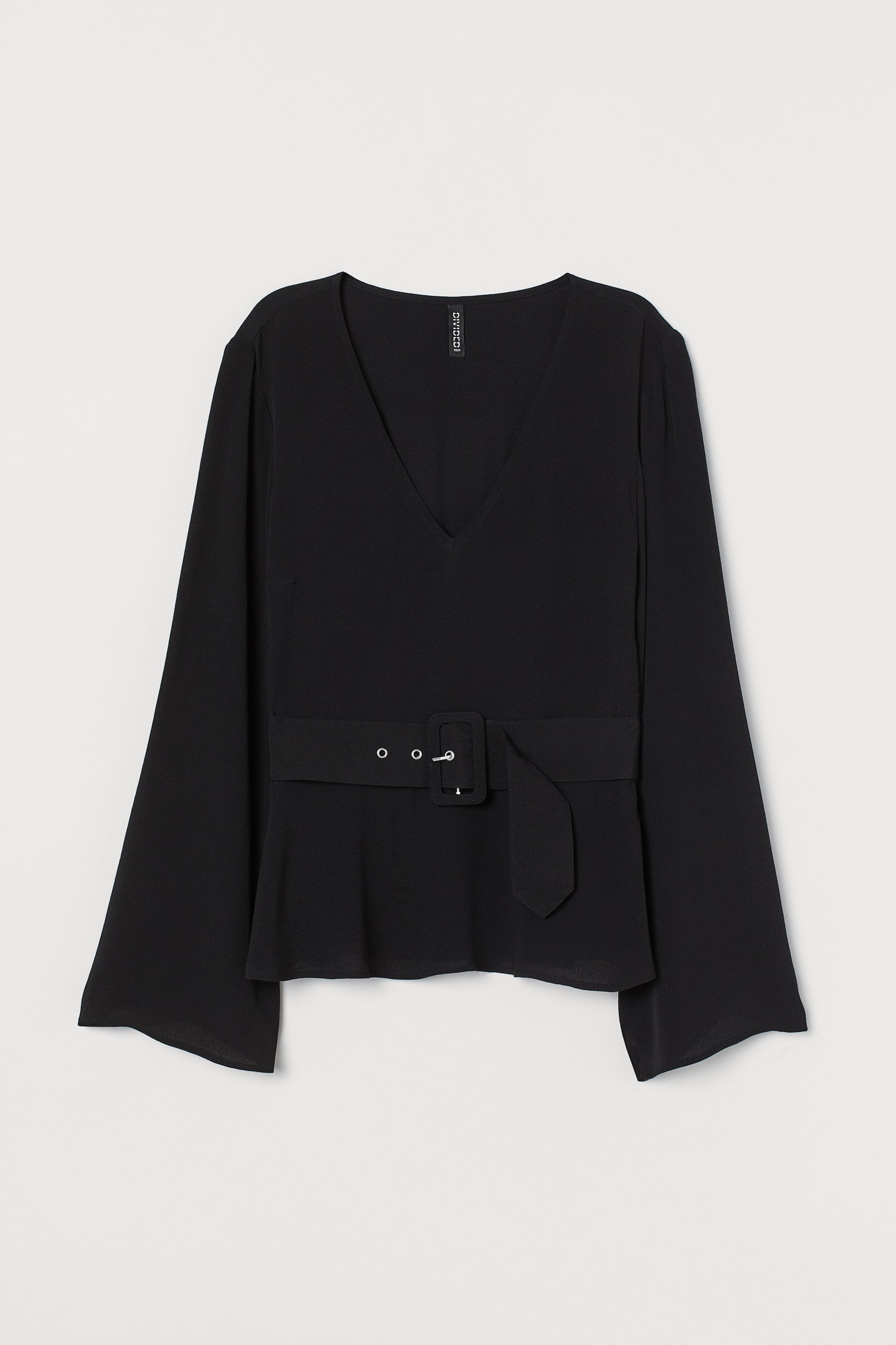 Näytä suurempi kuva: Vyöllinen pusero - Musta - NAISET | H&M FI 1