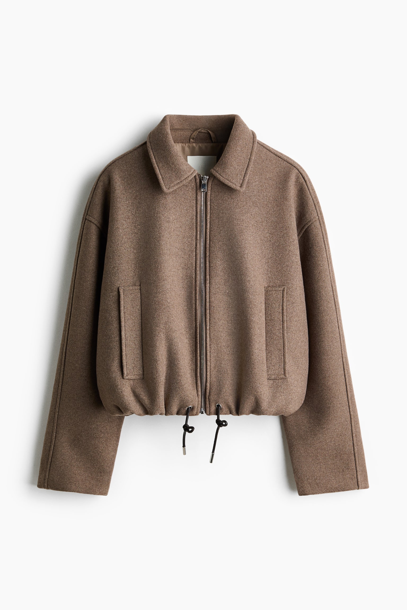 Kurzjacke aus Wollgemisch - Dunkles Graubraun/Dunkelbraun - 1