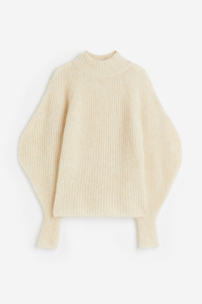 Mohair-blend rib-knit jumper - Light beige - 2