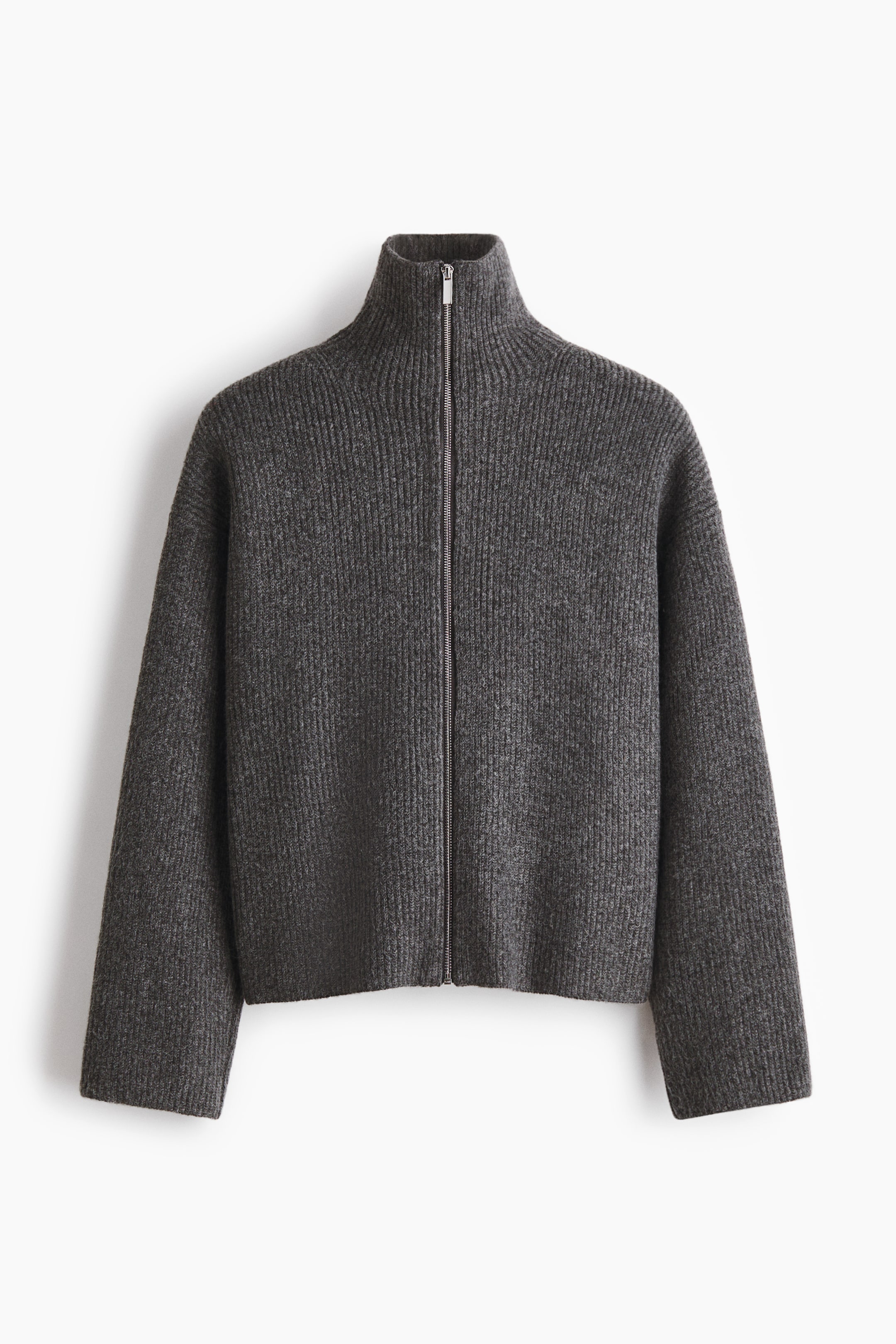 Visualizza immagine più grande: Cardigan con cerniera - Grigio scuro mélange - DONNA | H&M IT 1