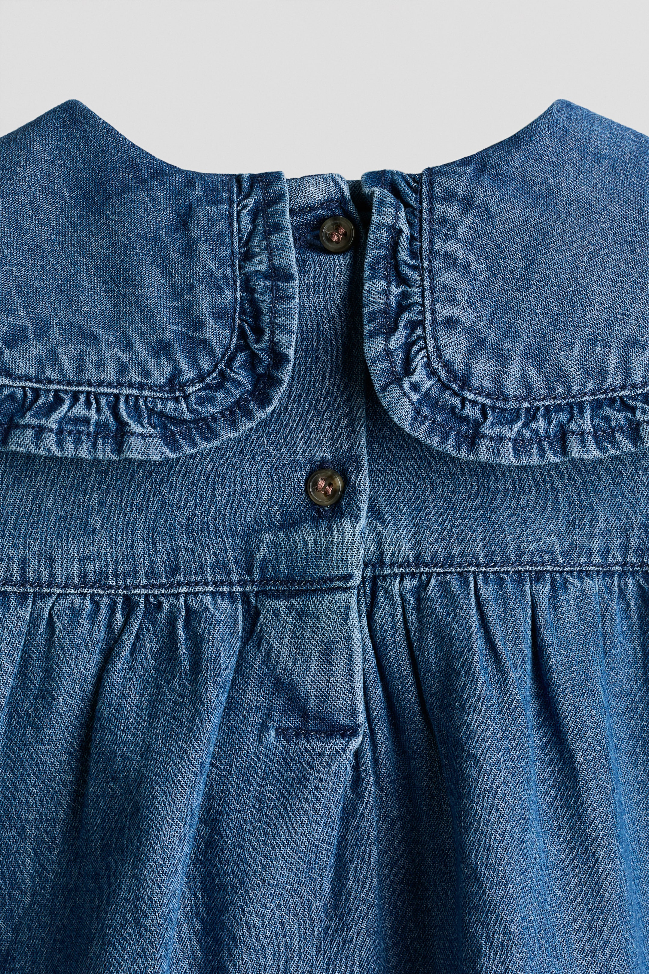 Embroidered-Detail Denim Dress