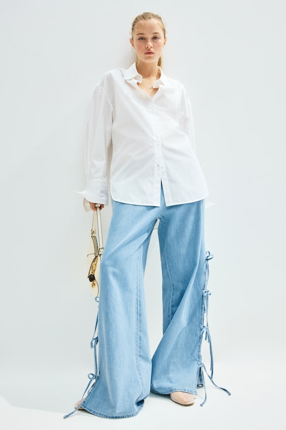 Dra-på-byxa med knytdetaljer