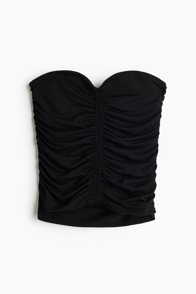 Top bandeau de punto - Negro/Marrón oscuro - 1