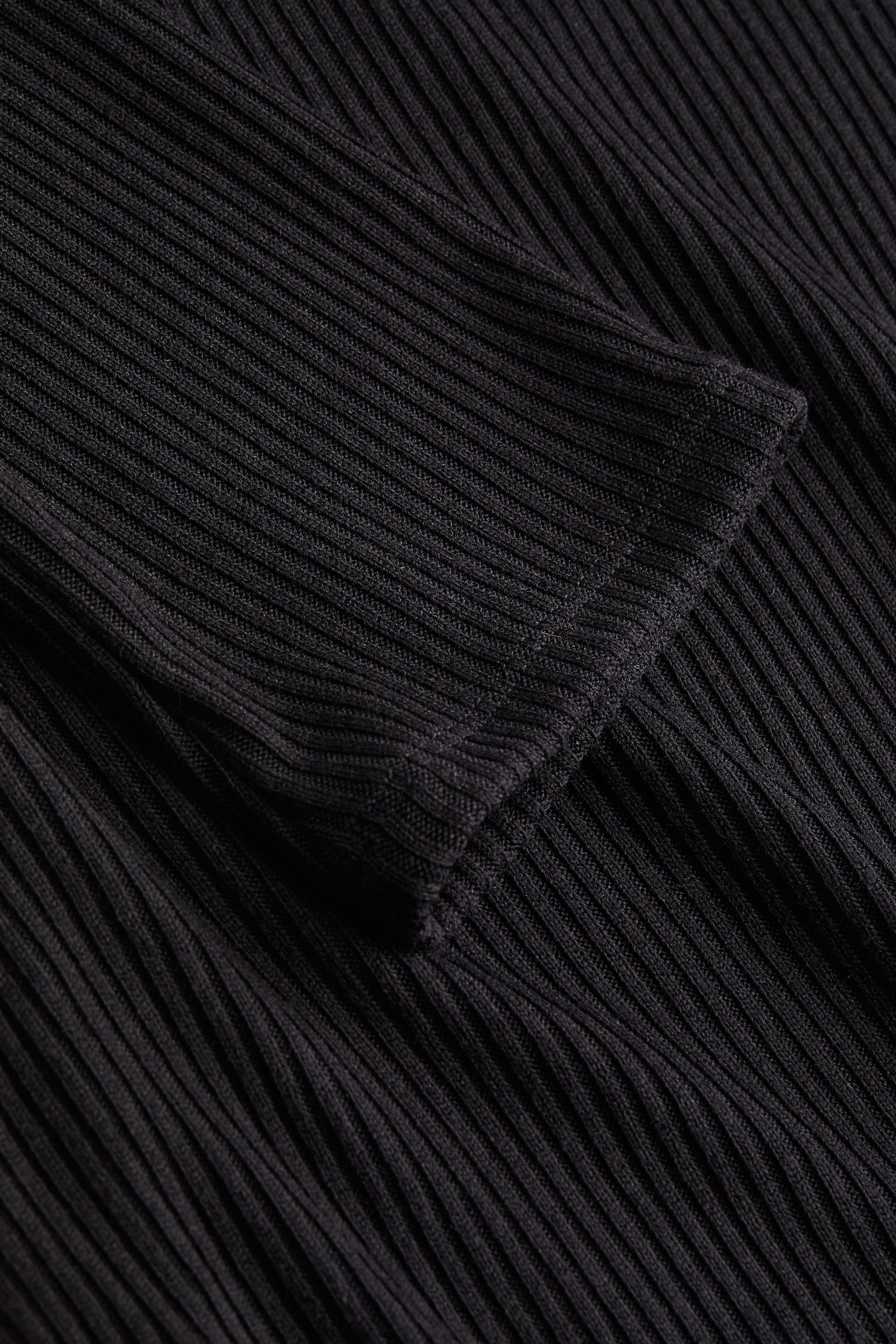 羅紋洋裝 - 黑色 - 2