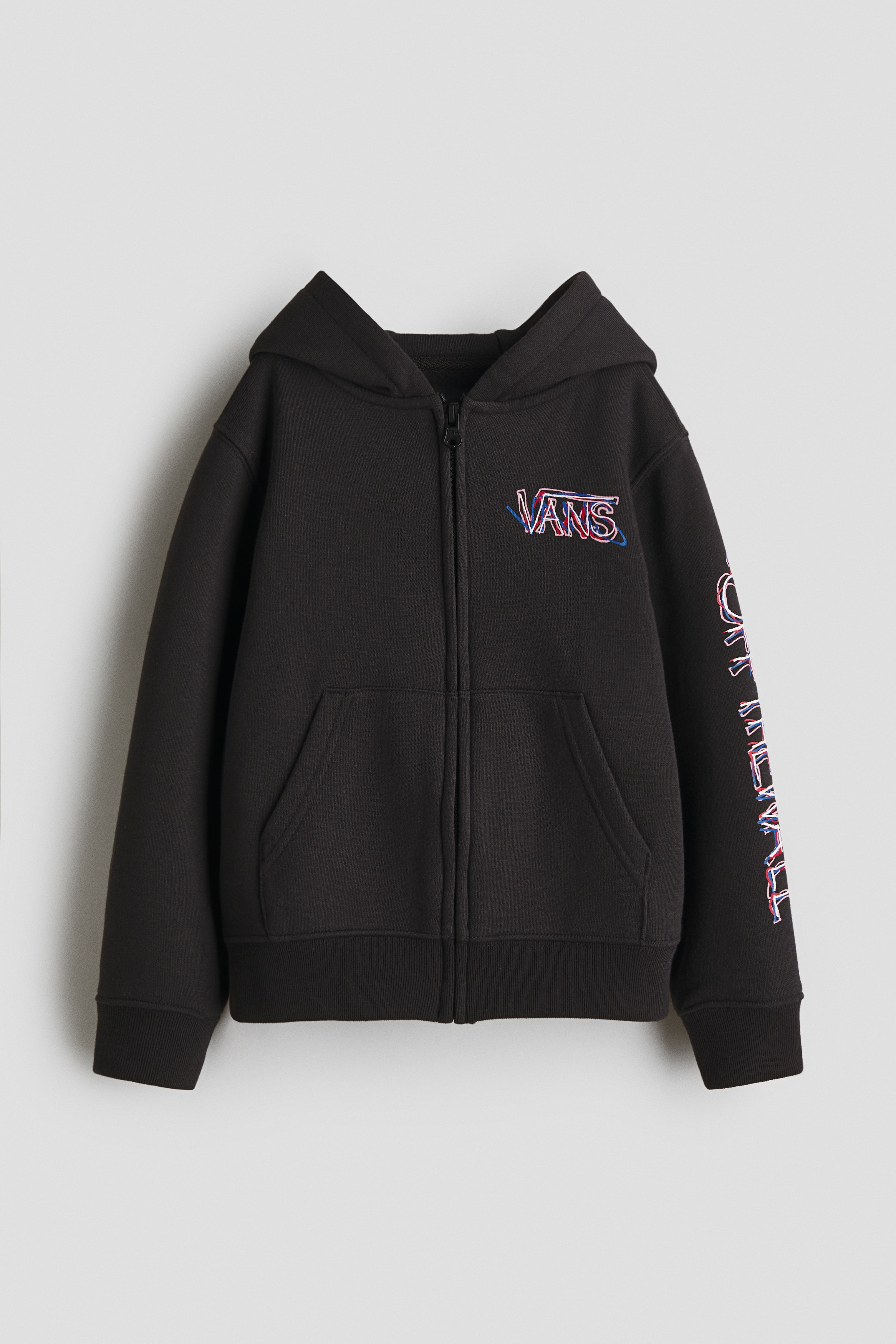 Flicka - Svart Scribbled Past Full Zip - Size: 104/110  - H&M