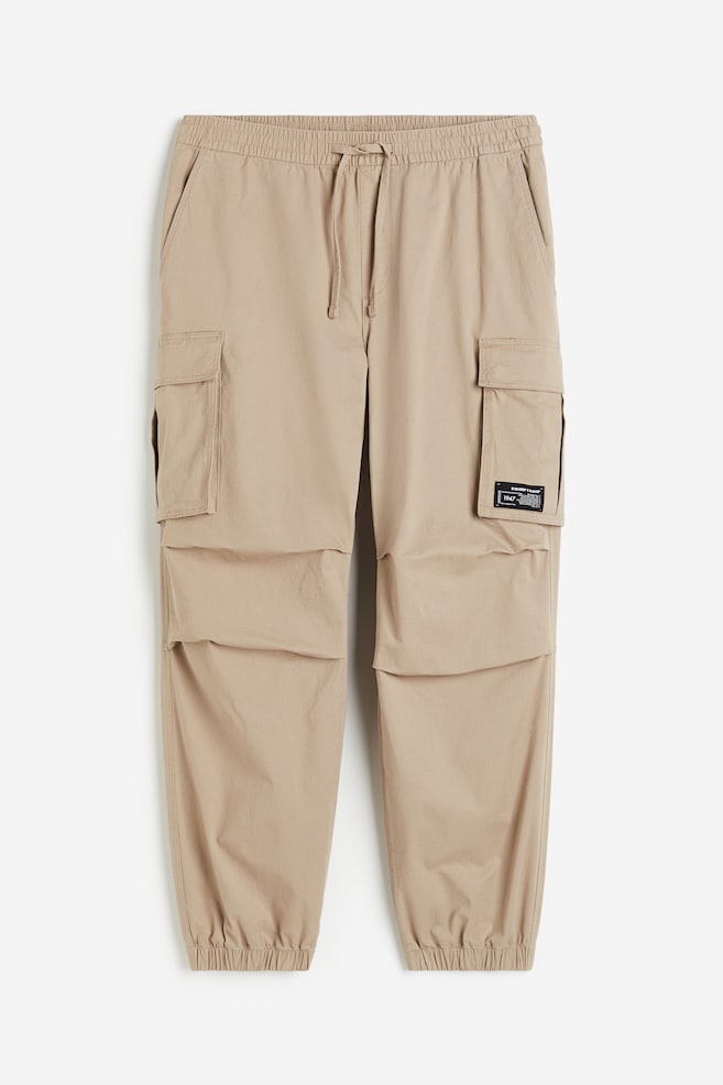 Relaxed Fit Cotton cargo joggers - Beige/Khaki green/Cream - 2