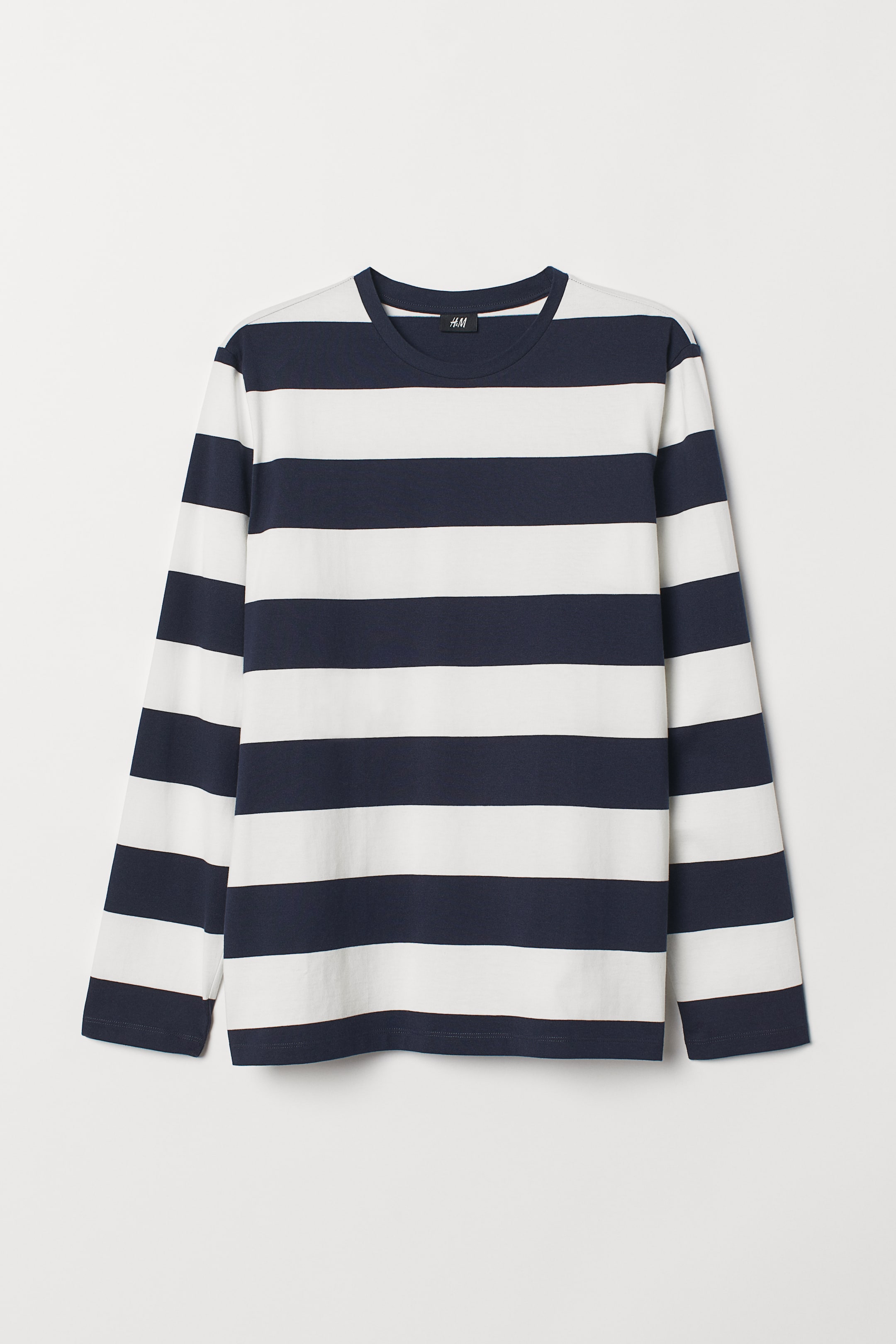 T-shirt à manches longues Bleu foncé/blanc/rayé HOMME H&M FR