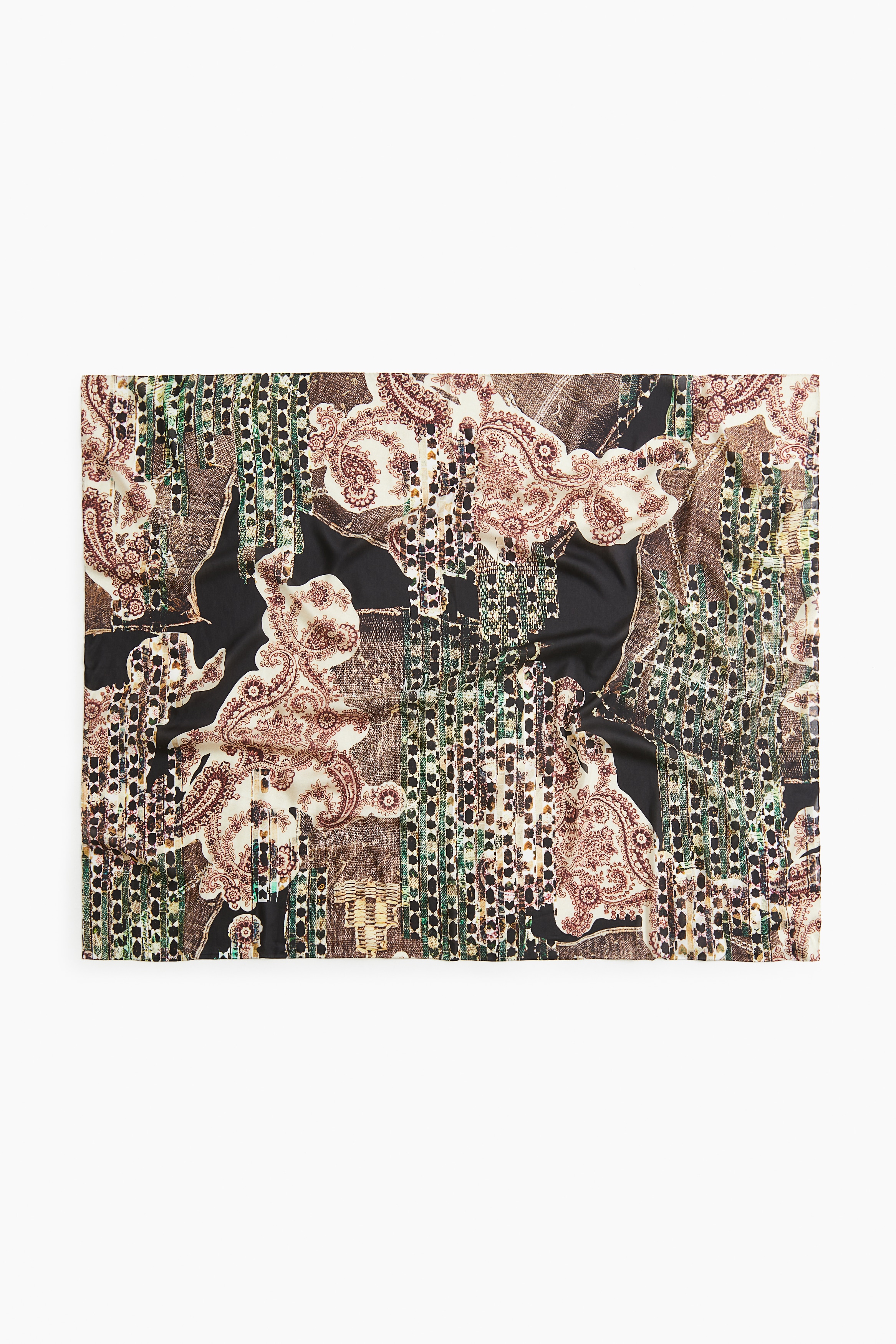 Foulard in misto seta - Marrone/fantasia