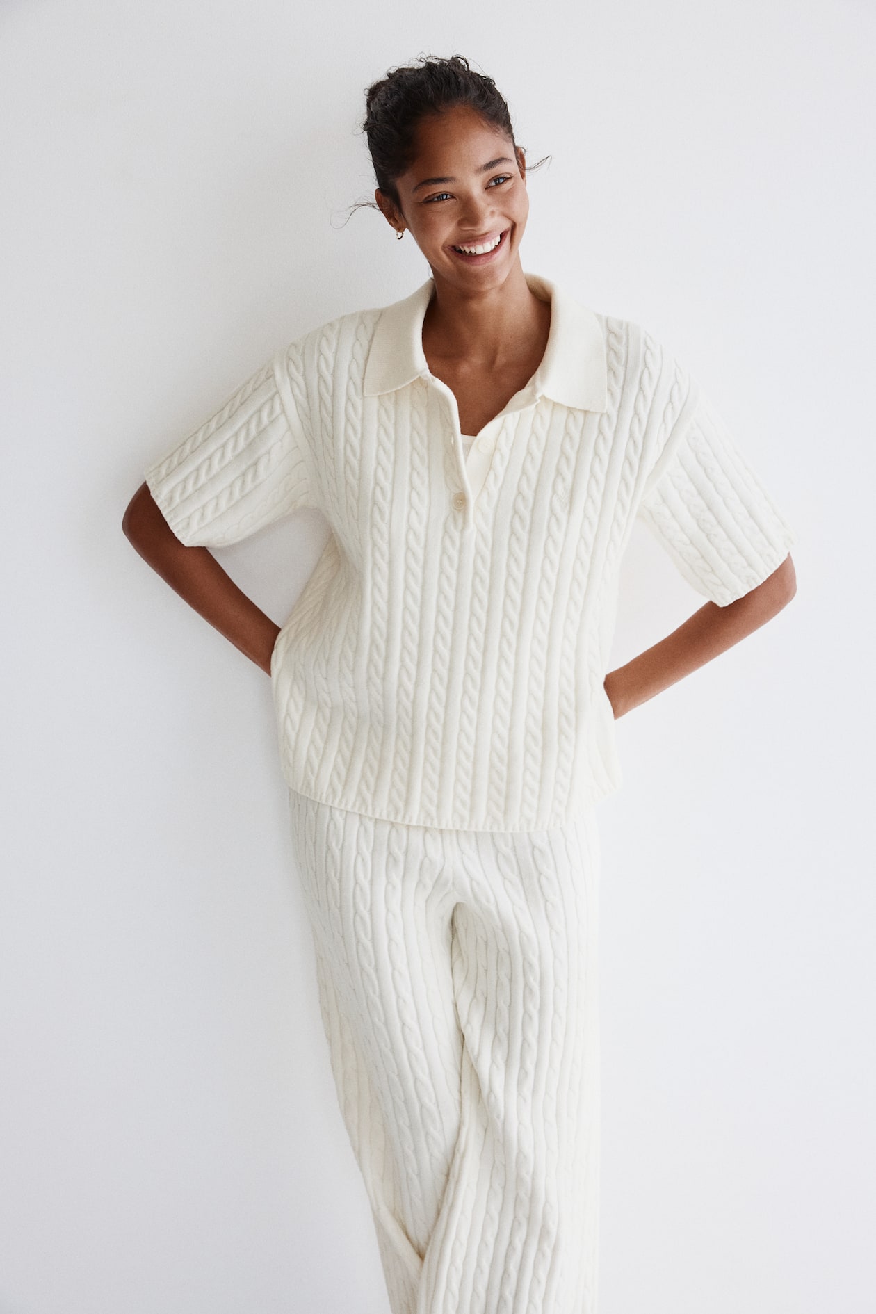 Cable-Knit Polo Shirt - image 3