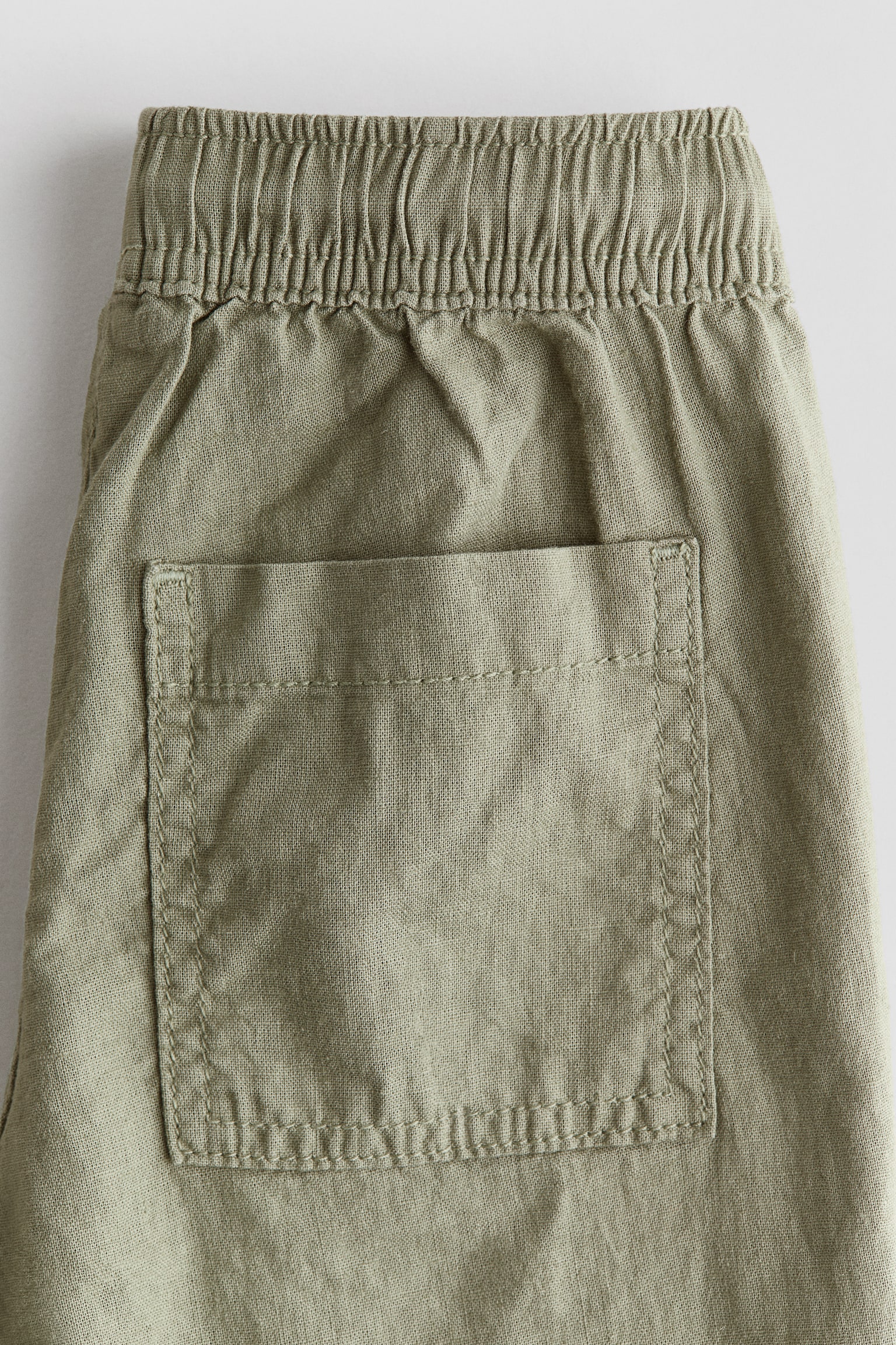 Linen-blend trousers - Khaki green/Navy blue/Brown/Light beige - 2