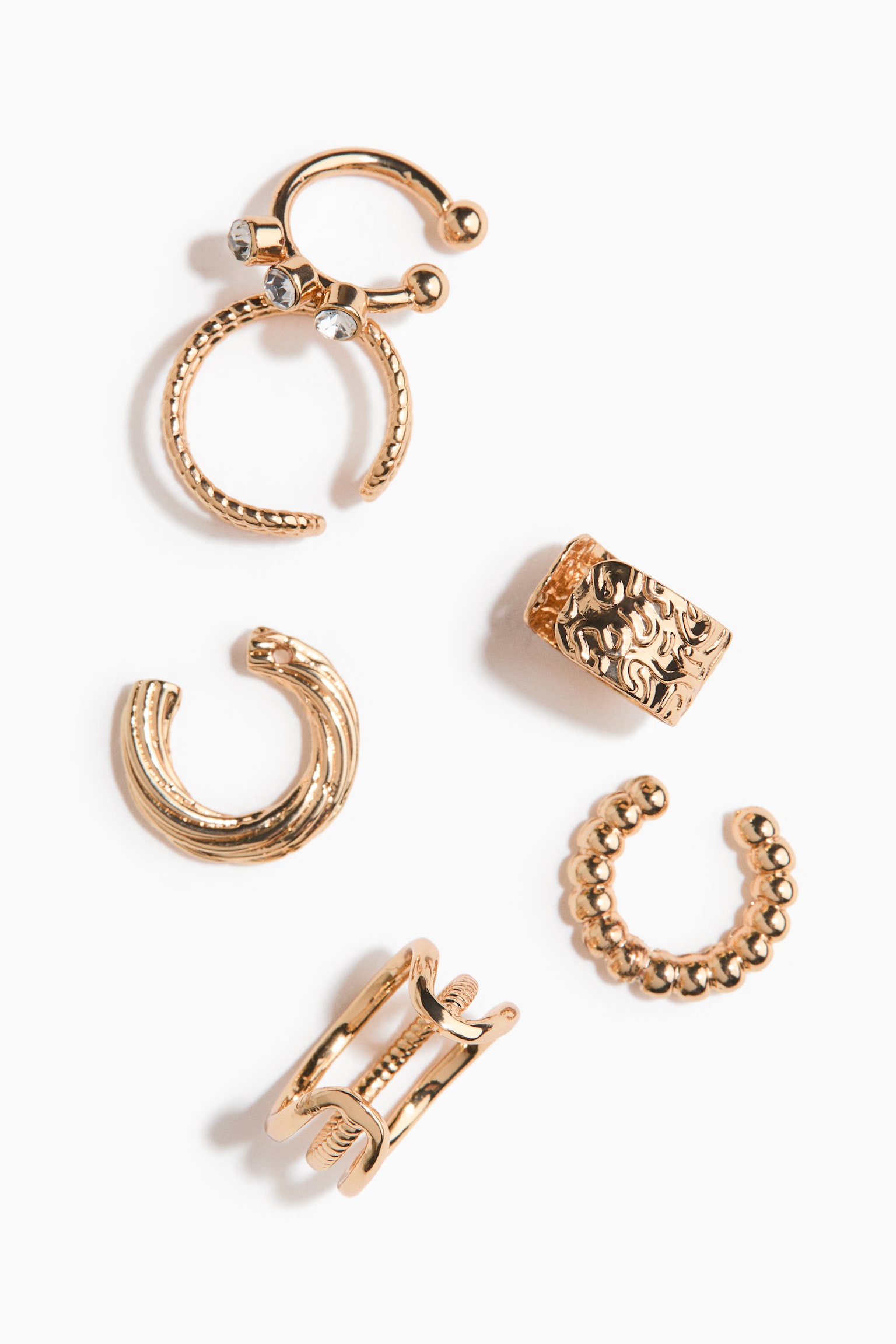 6-pack ear cuffs - Gold-coloured - 4