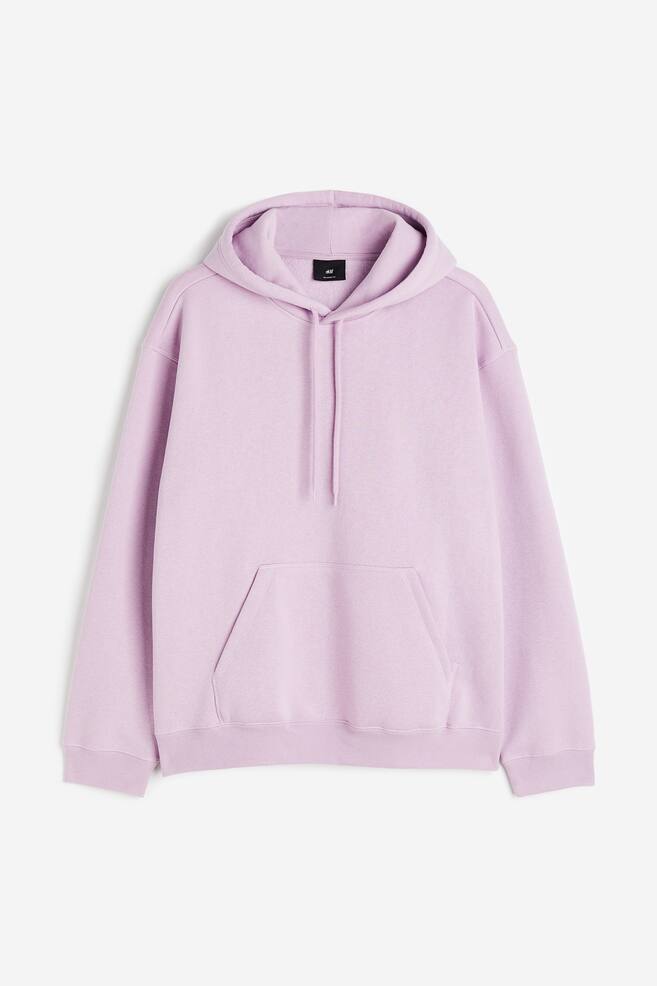 Relaxed Fit Hoodie - Light purple/Black/White/Light grey marl