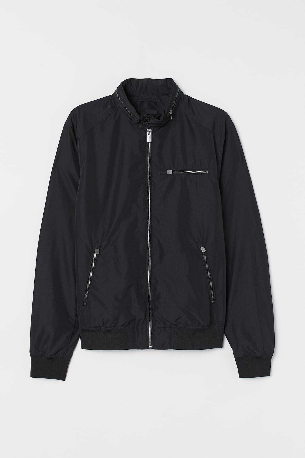 Nylon-blend Bomber Jacket - Long sleeve - Black - Men | H&M US