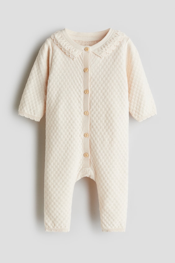 Детские комбинезоны H&M Textured-Knit Cotton Jumpsuit