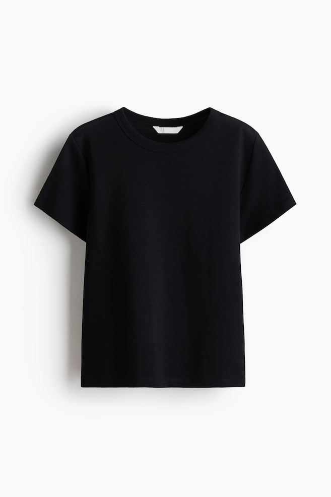 Cotton T-Shirt - Black/Yellow/striped/Brown/Light beige/black striped - 1