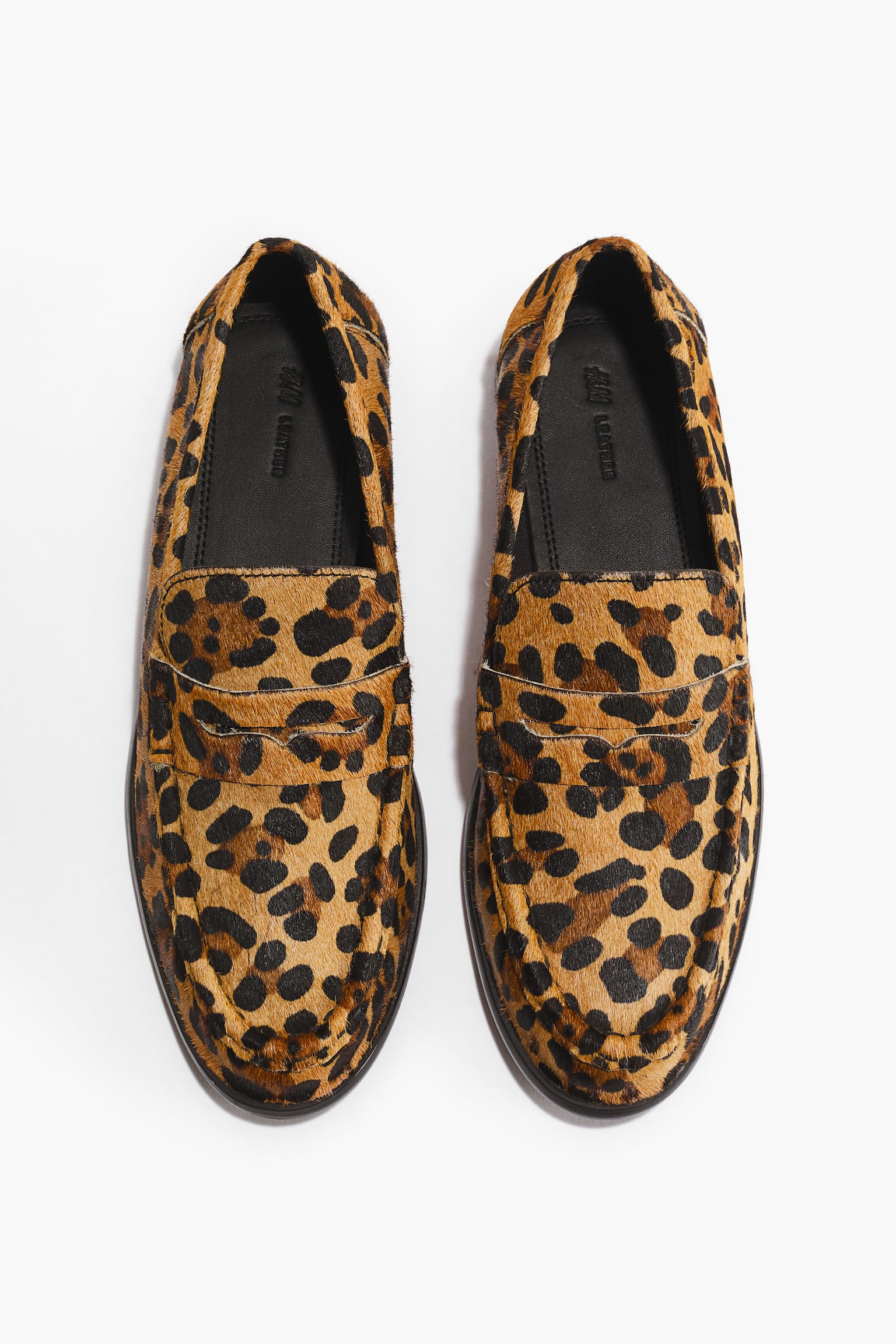 Leather loafers - Beige/Faux leopard/Dark brown/Black - 5
