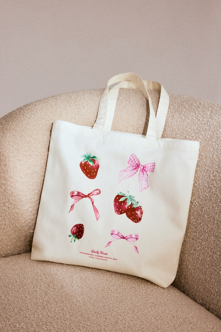 Bolso tote en lona estampada