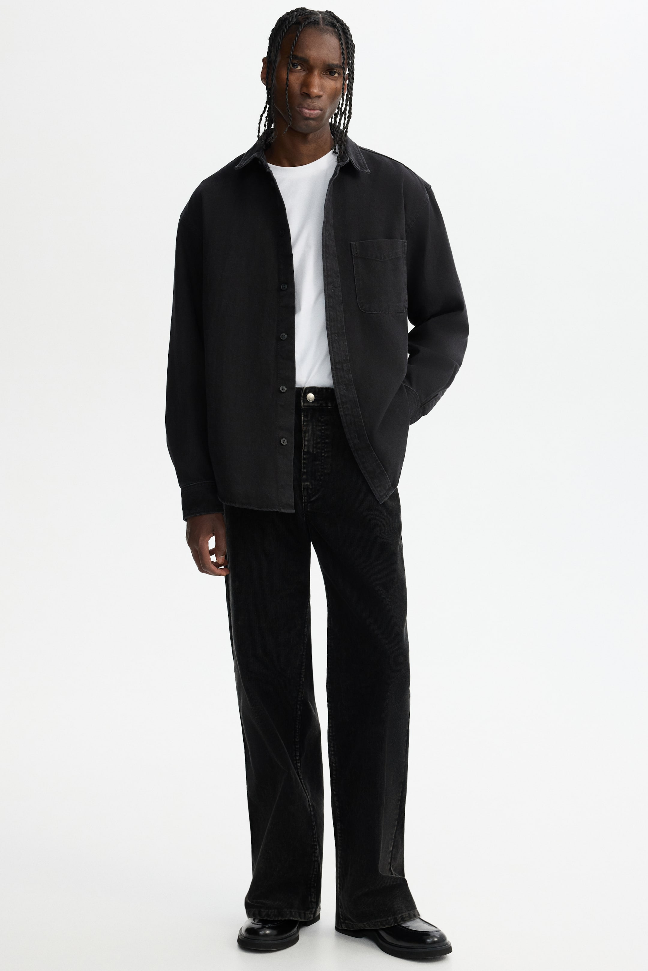 View larger image: Loose Fit Denim shirt - Black - Men | H&M IN 3