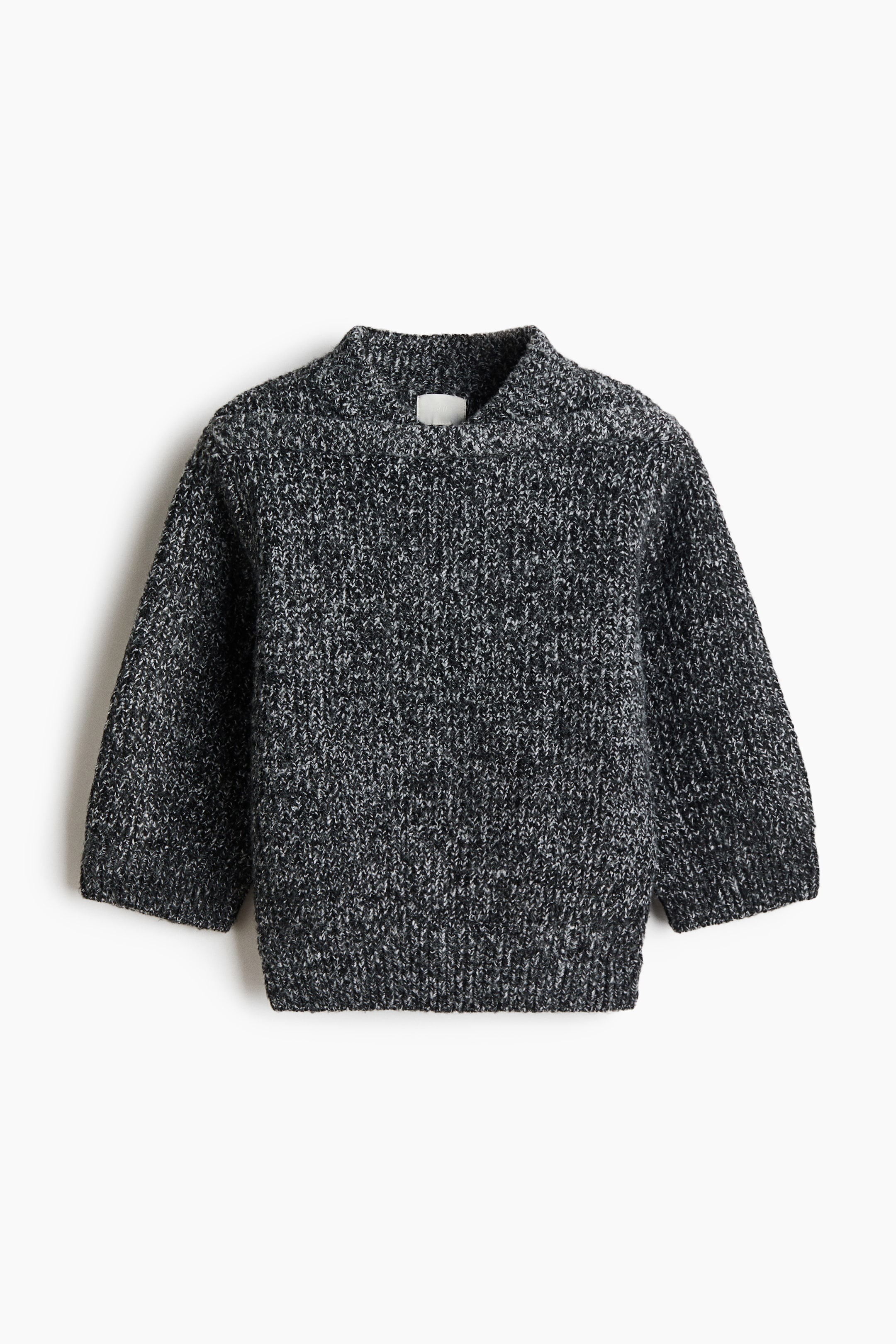 Переглянути збільшене зображення: Short-sleeved jumper - Black marl - Ladies | H&M UA 1