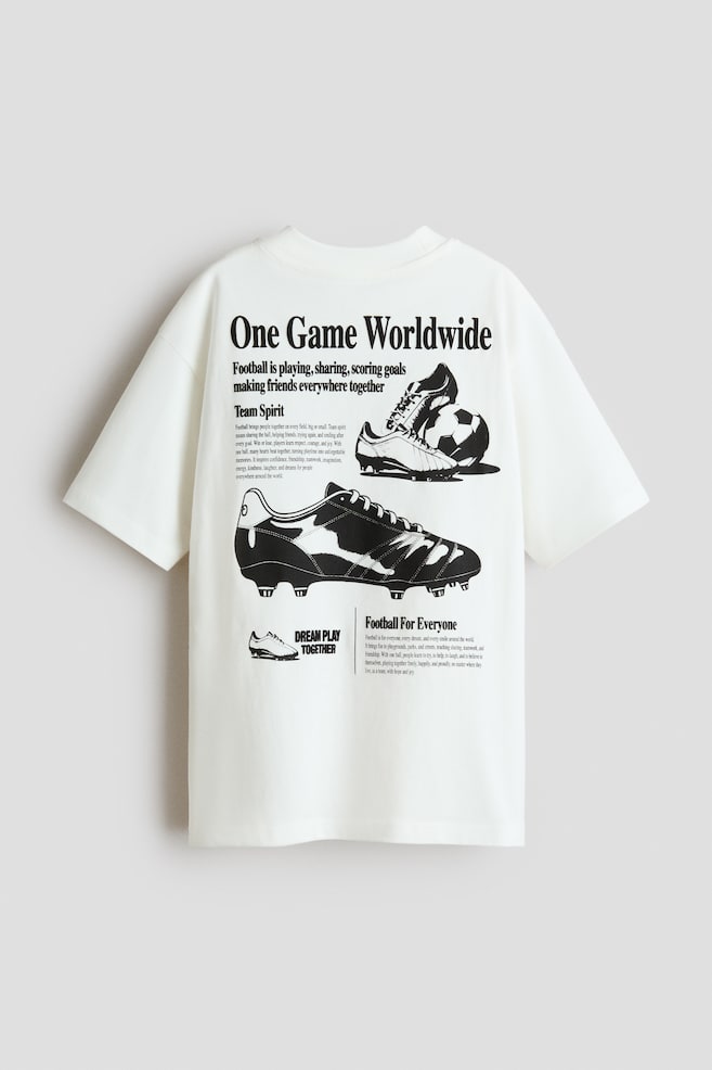 Printed T-shirt-Ivory/Football - 2