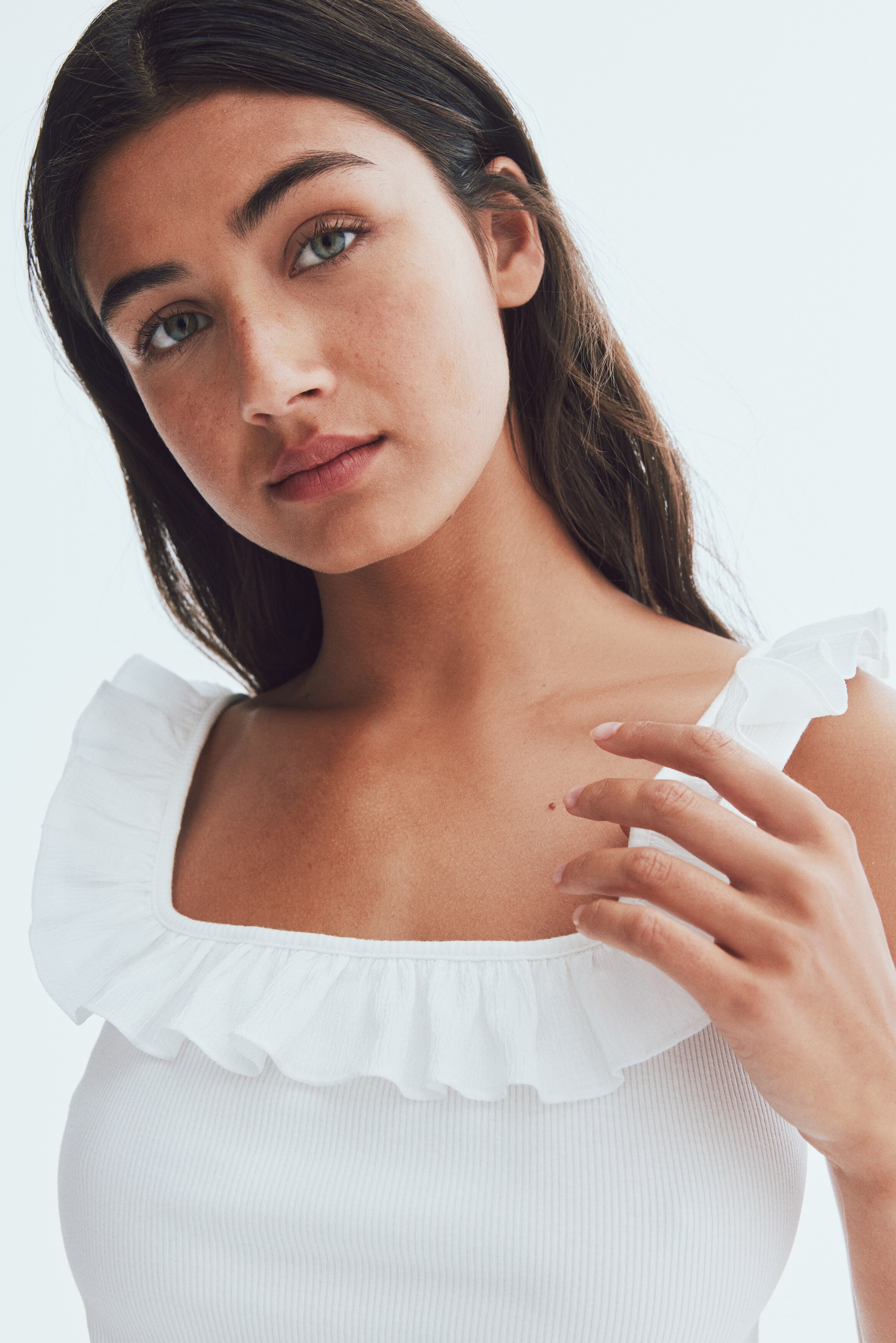 Frill-trimmed vest top