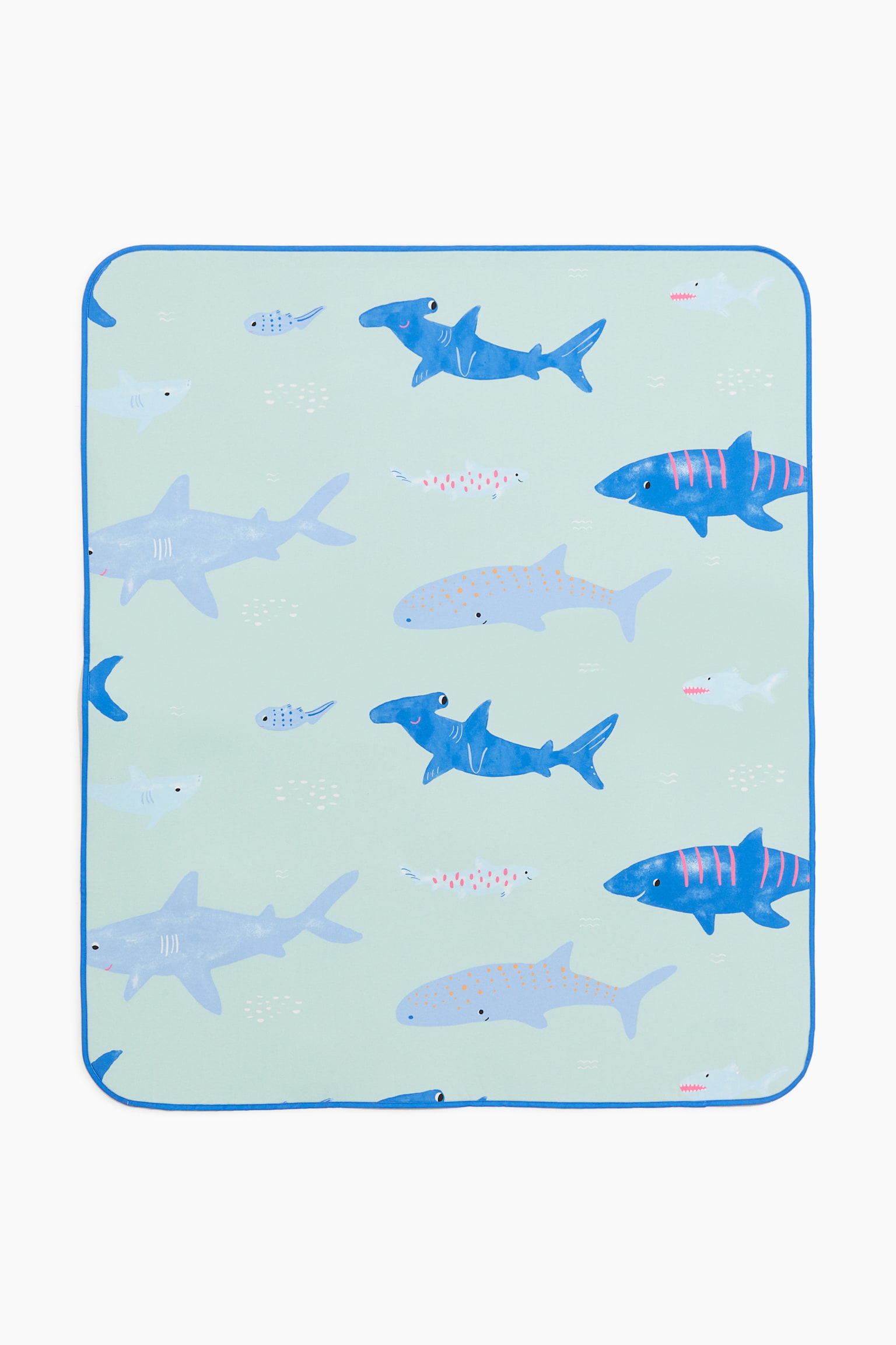 Patterned picnic blanket - Light green/Sharks - 3