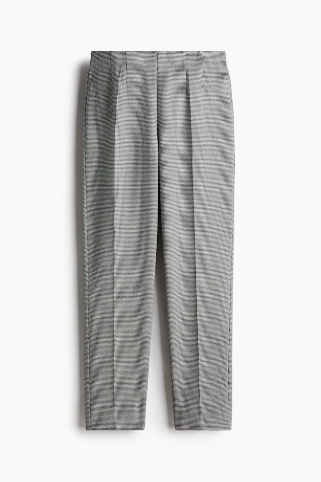 Crease-leg trousers - Black/Dogtooth-patterned - 1