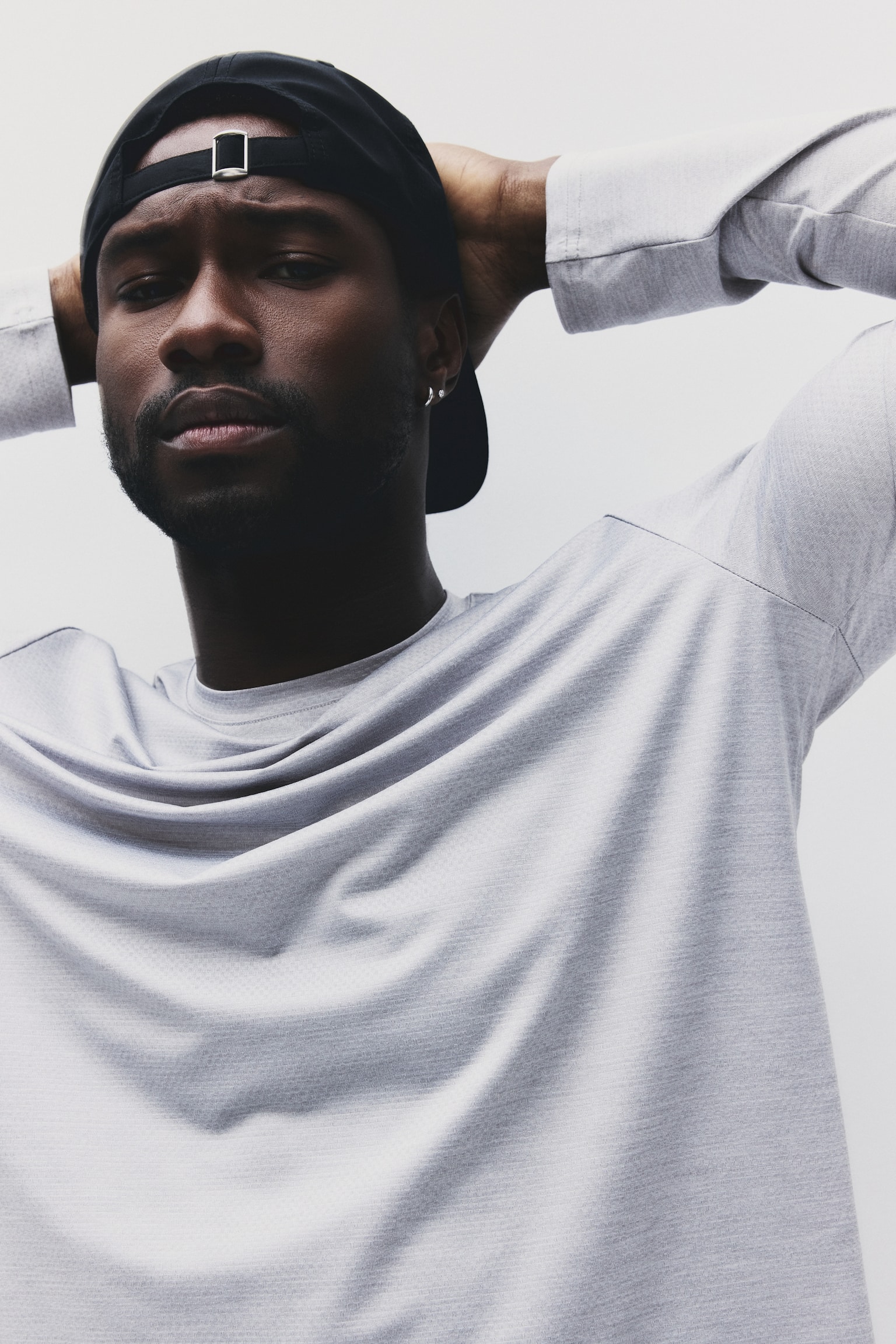 Áo thể thao dài tay vải DryMove™ - Màu xám nhạt/Màu xanh lá khói - 6