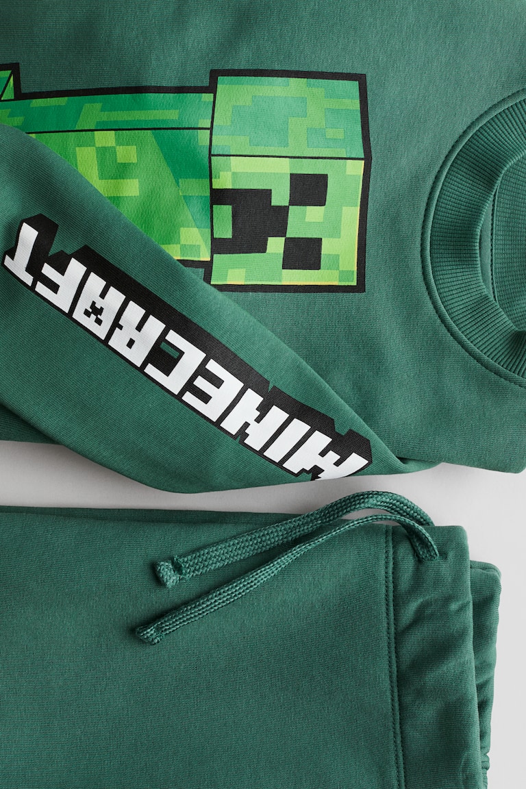 Lot de 3 pantalons jogger imprimés - Vert/Minecraft - ENFANT | H&M FR