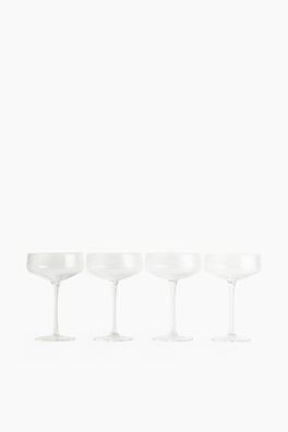 4-pack räfflade coupeglas