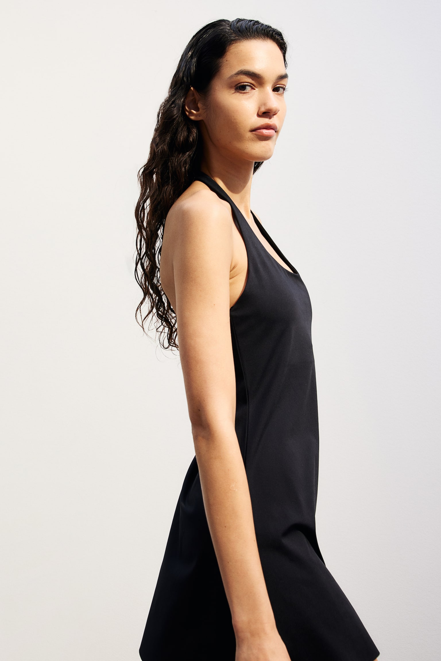 Vestido halterneck de desporto em DryMove™ - Preto - 4