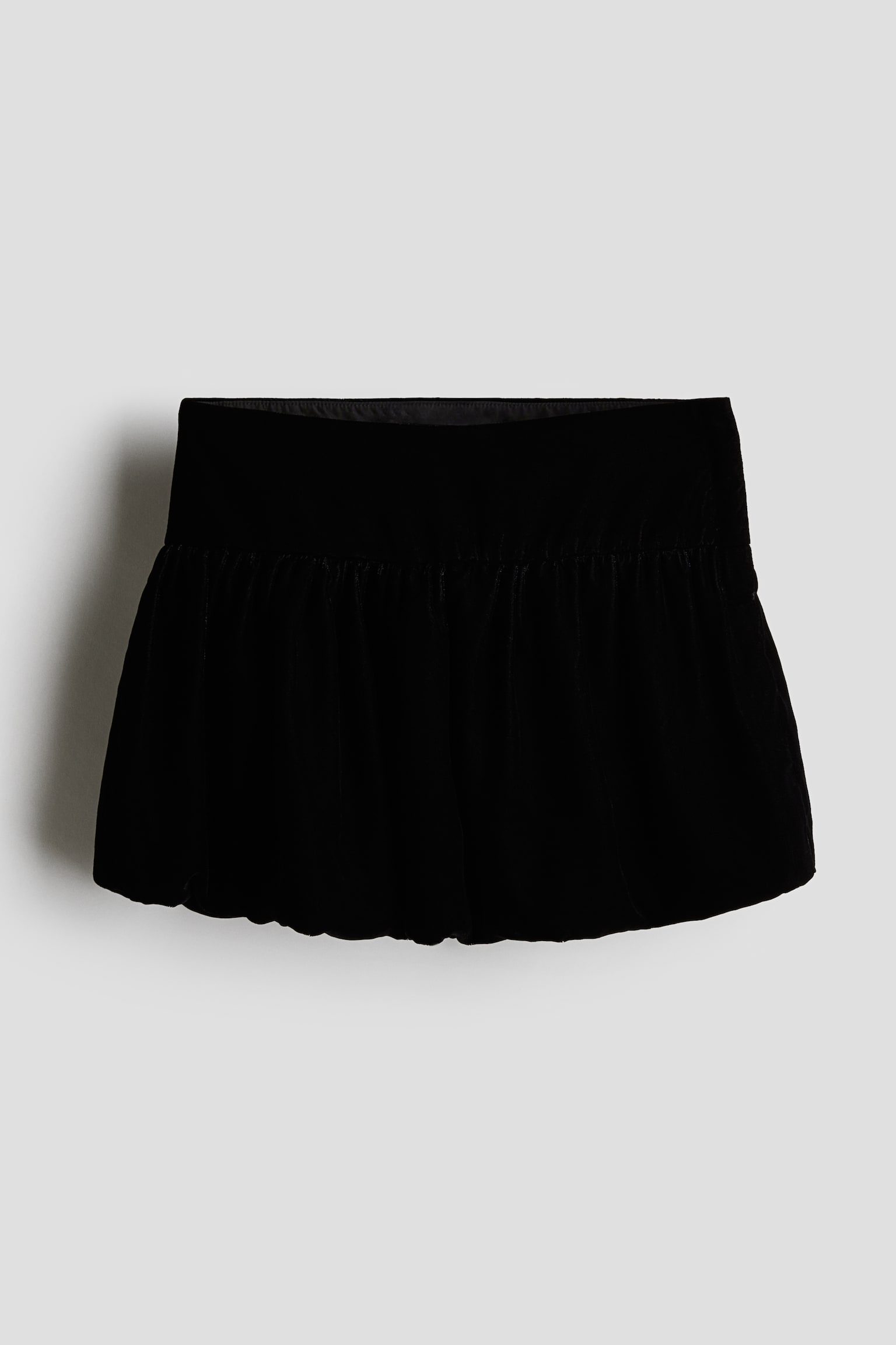 Velvet Balloon Skirt - Black - 1