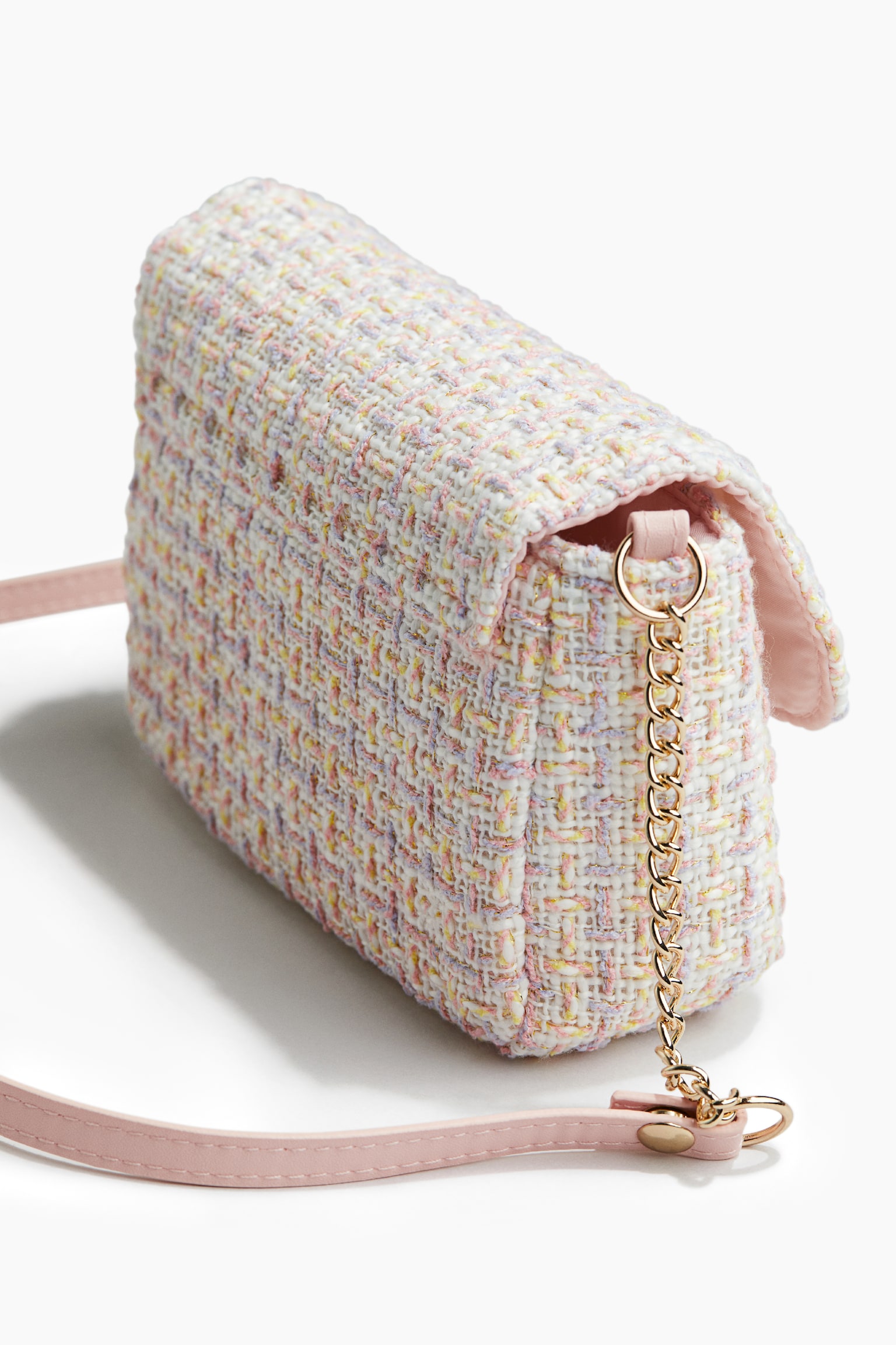 Quilted Shoulder Bag - Beige/Check/Pink/Gold colour/Powder pink - 2