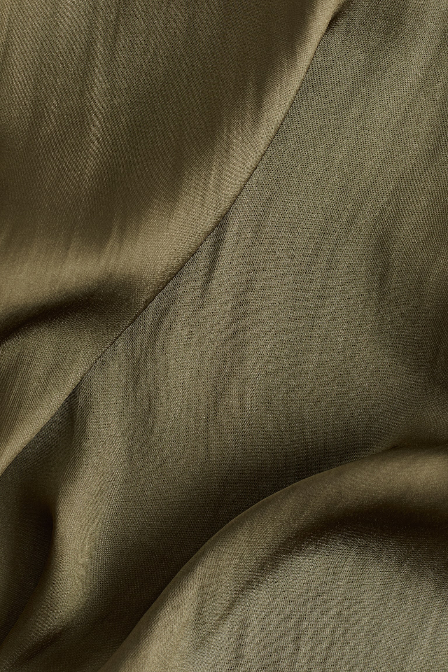 Satin drawstring trousers - Dark khaki green/Beige/Black - 5